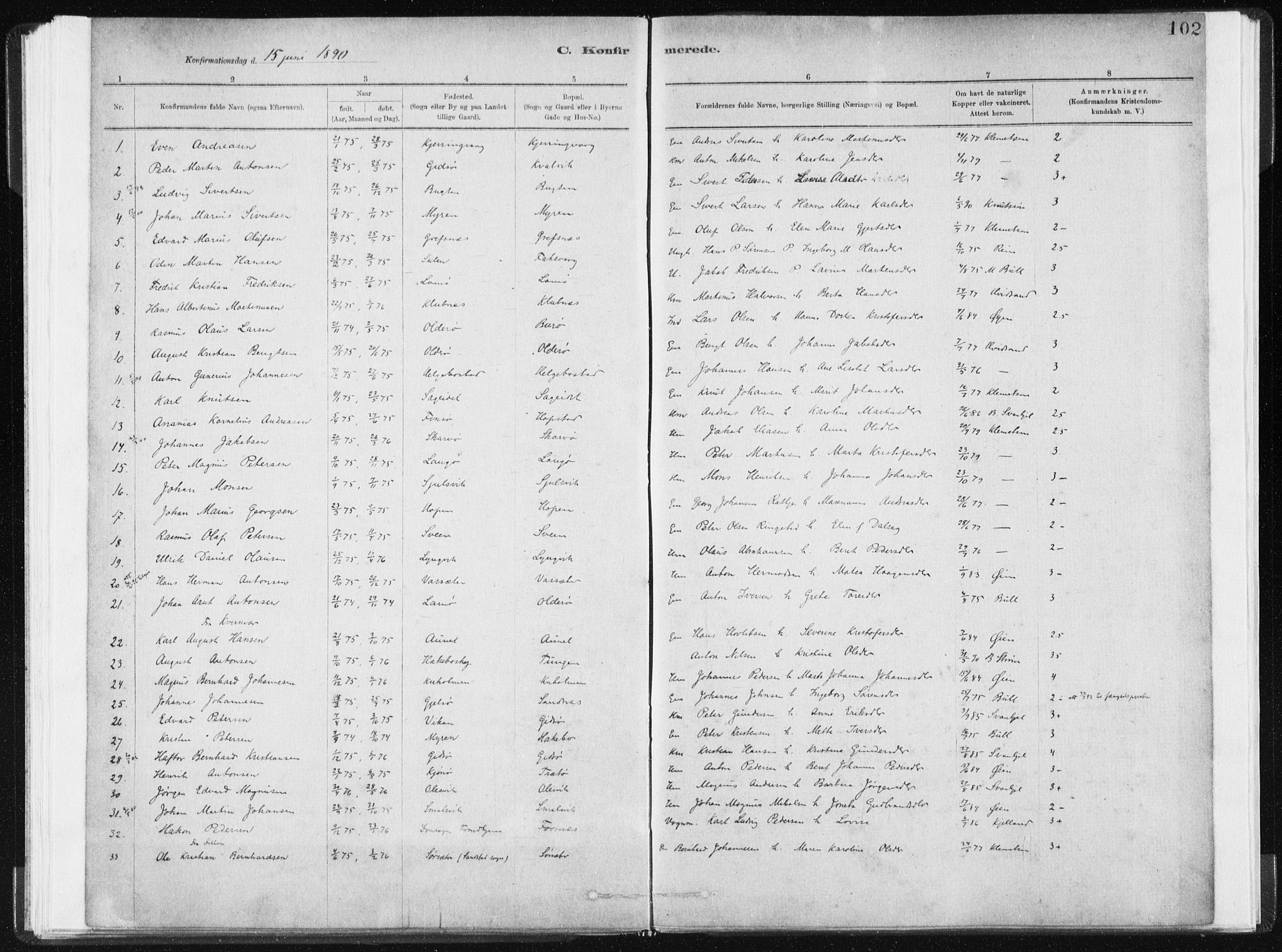 Ministerialprotokoller, klokkerbøker og fødselsregistre - Sør-Trøndelag, SAT/A-1456/634/L0533: Parish register (official) no. 634A09, 1882-1901, p. 102