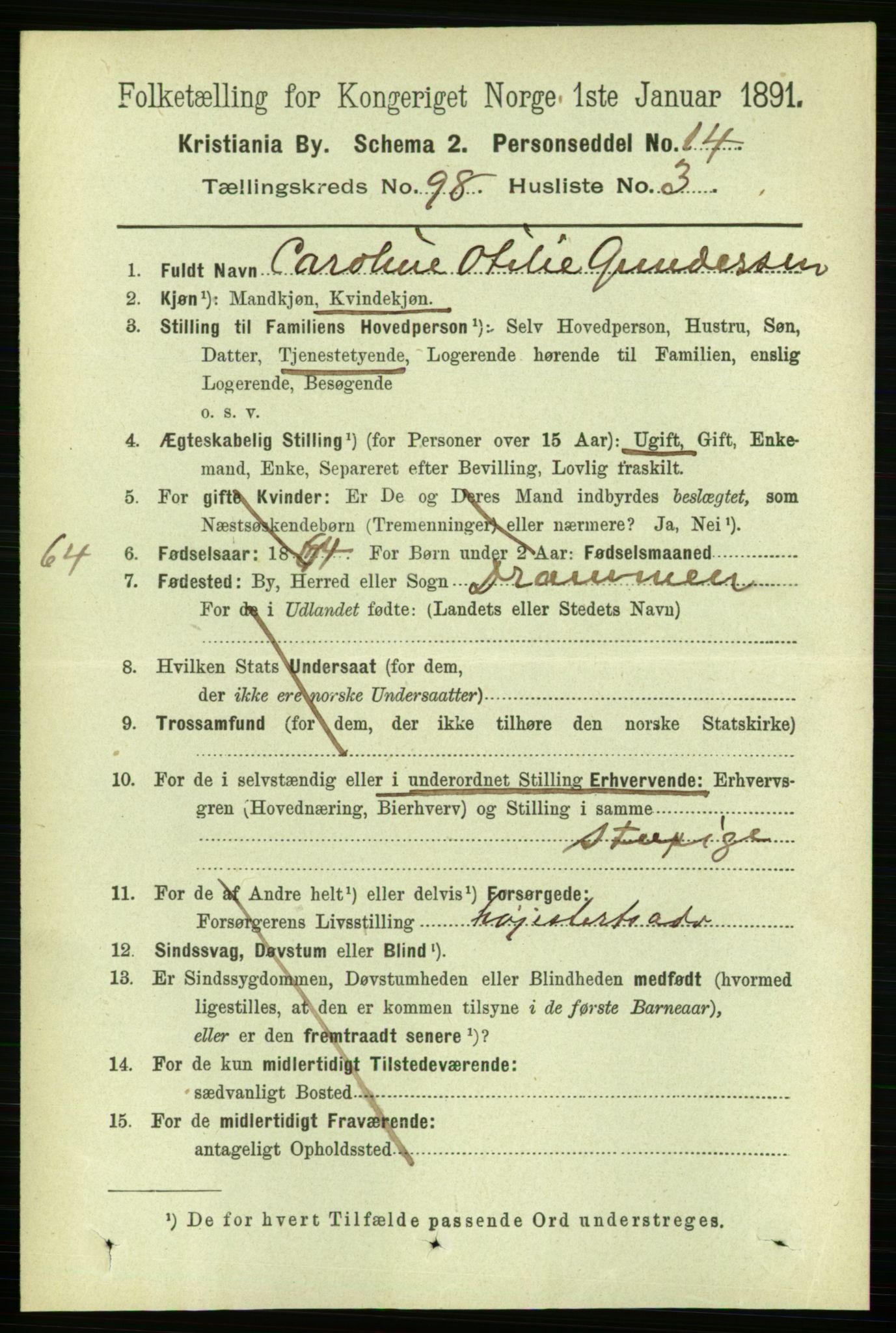 RA, 1891 census for 0301 Kristiania, 1891, p. 47783
