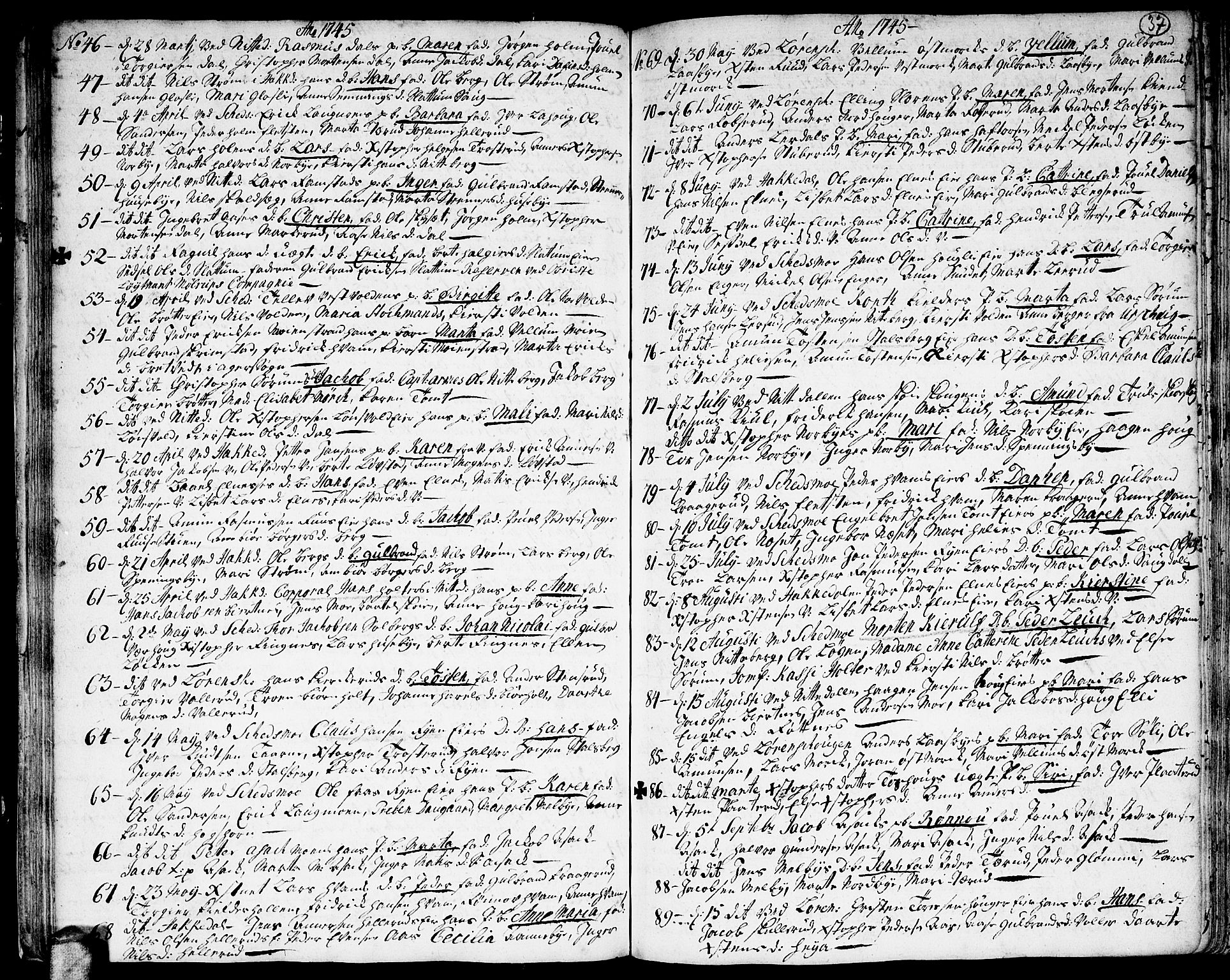Skedsmo prestekontor Kirkebøker, AV/SAO-A-10033a/F/Fa/L0003: Parish register (official) no. I 3, 1737-1759, p. 37