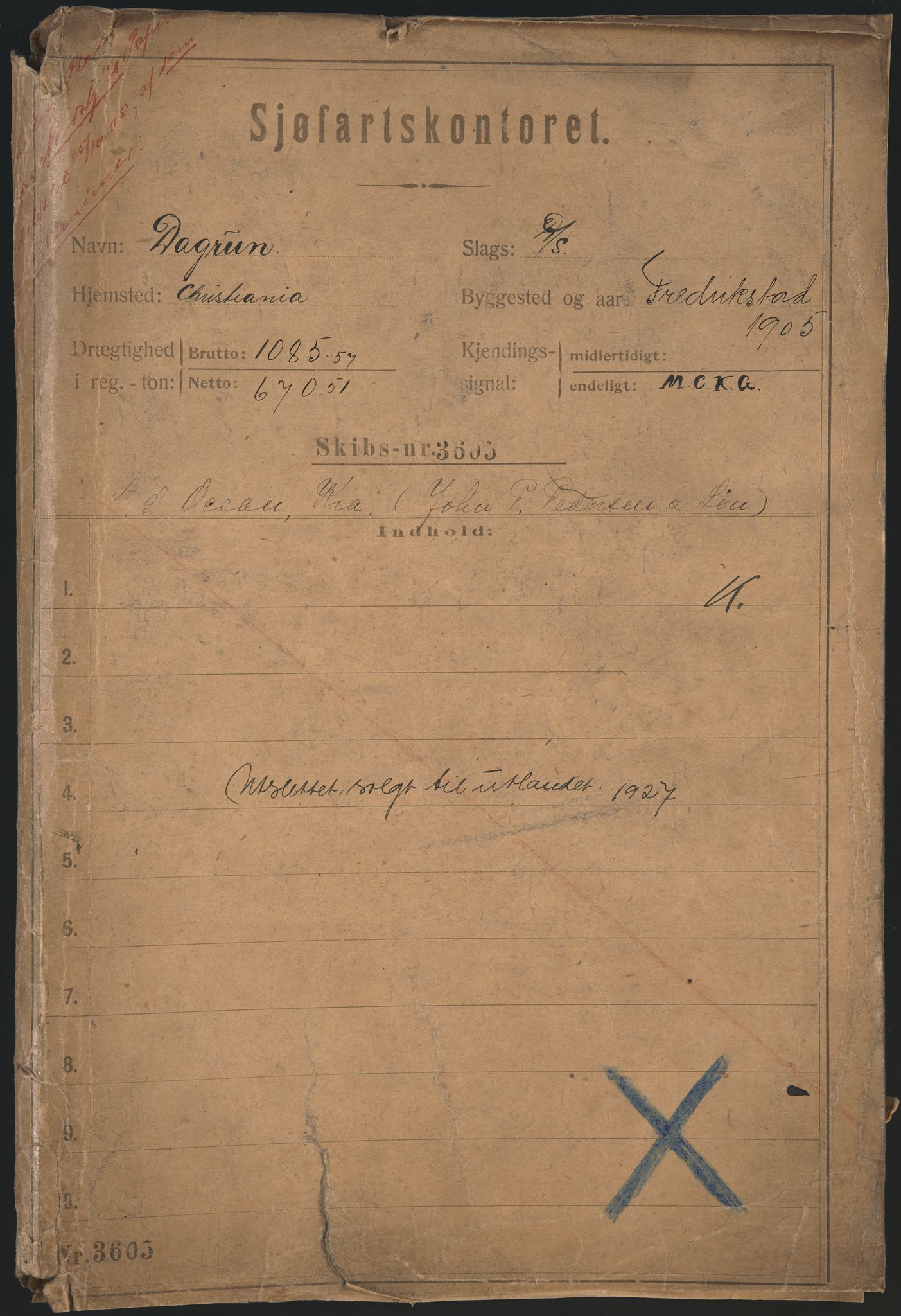 Sjøfartsdirektoratet med forløpere, skipsmapper slettede skip, AV/RA-S-4998/F/Fa/L0228: --, 1860-1927, p. 2