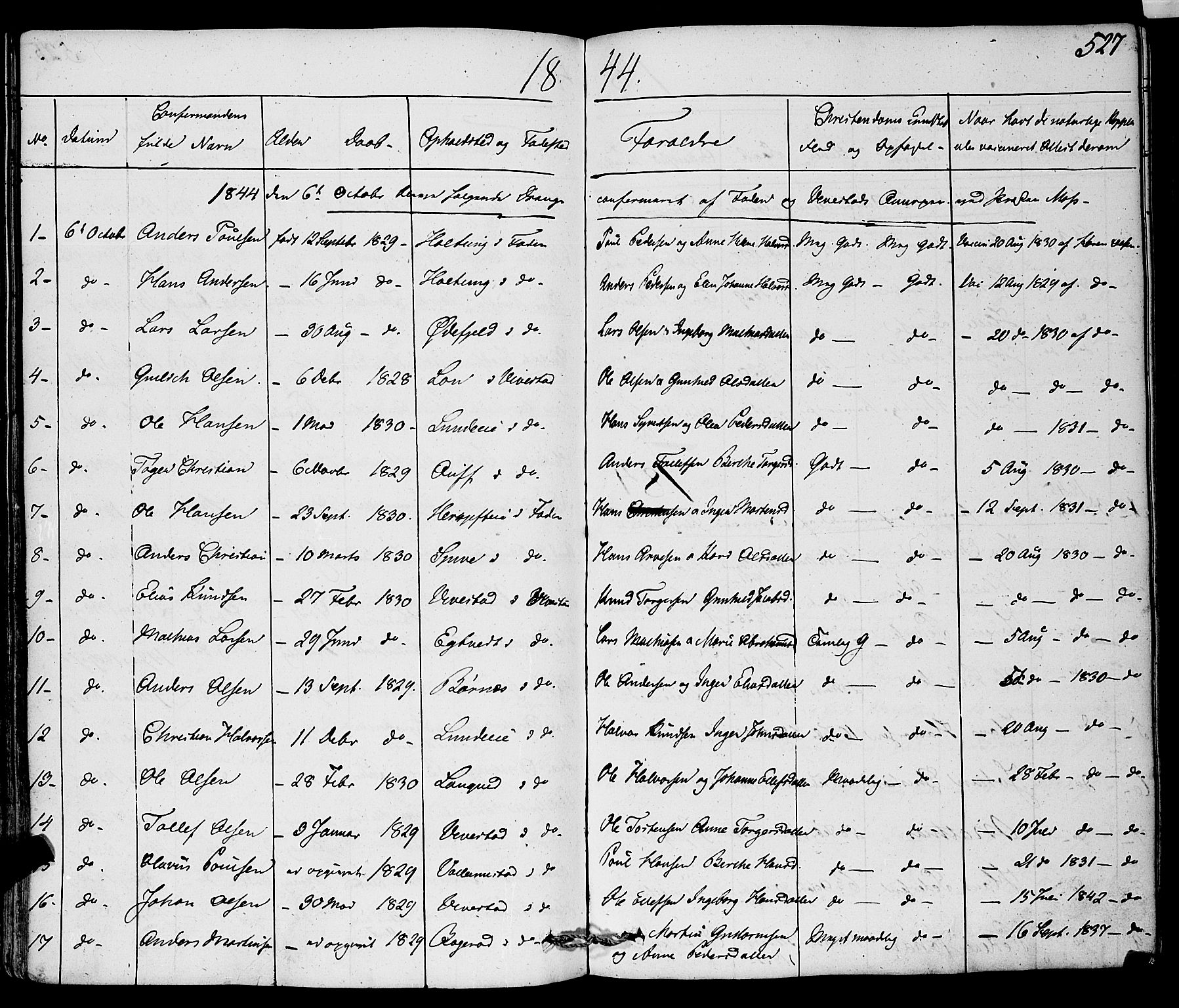 Ramnes kirkebøker, AV/SAKO-A-314/F/Fa/L0005: Parish register (official) no. I 5, 1841-1861, p. 526-527