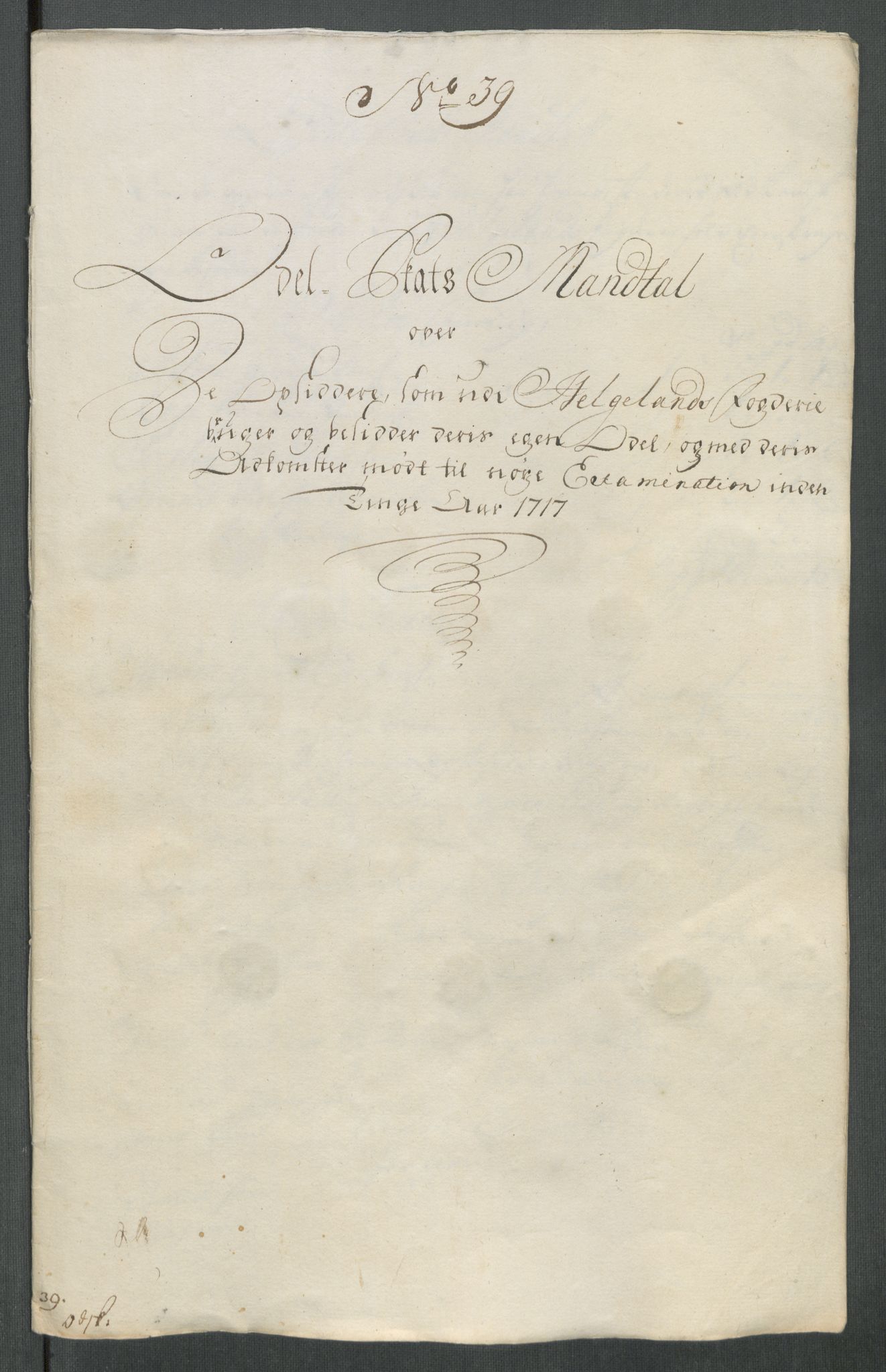 Rentekammeret inntil 1814, Reviderte regnskaper, Fogderegnskap, RA/EA-4092/R65/L4515: Fogderegnskap Helgeland, 1717, p. 311