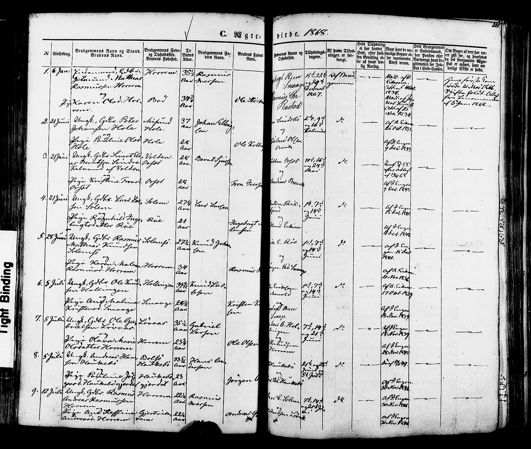 Ministerialprotokoller, klokkerbøker og fødselsregistre - Møre og Romsdal, SAT/A-1454/560/L0719: Parish register (official) no. 560A03, 1845-1872, p. 221