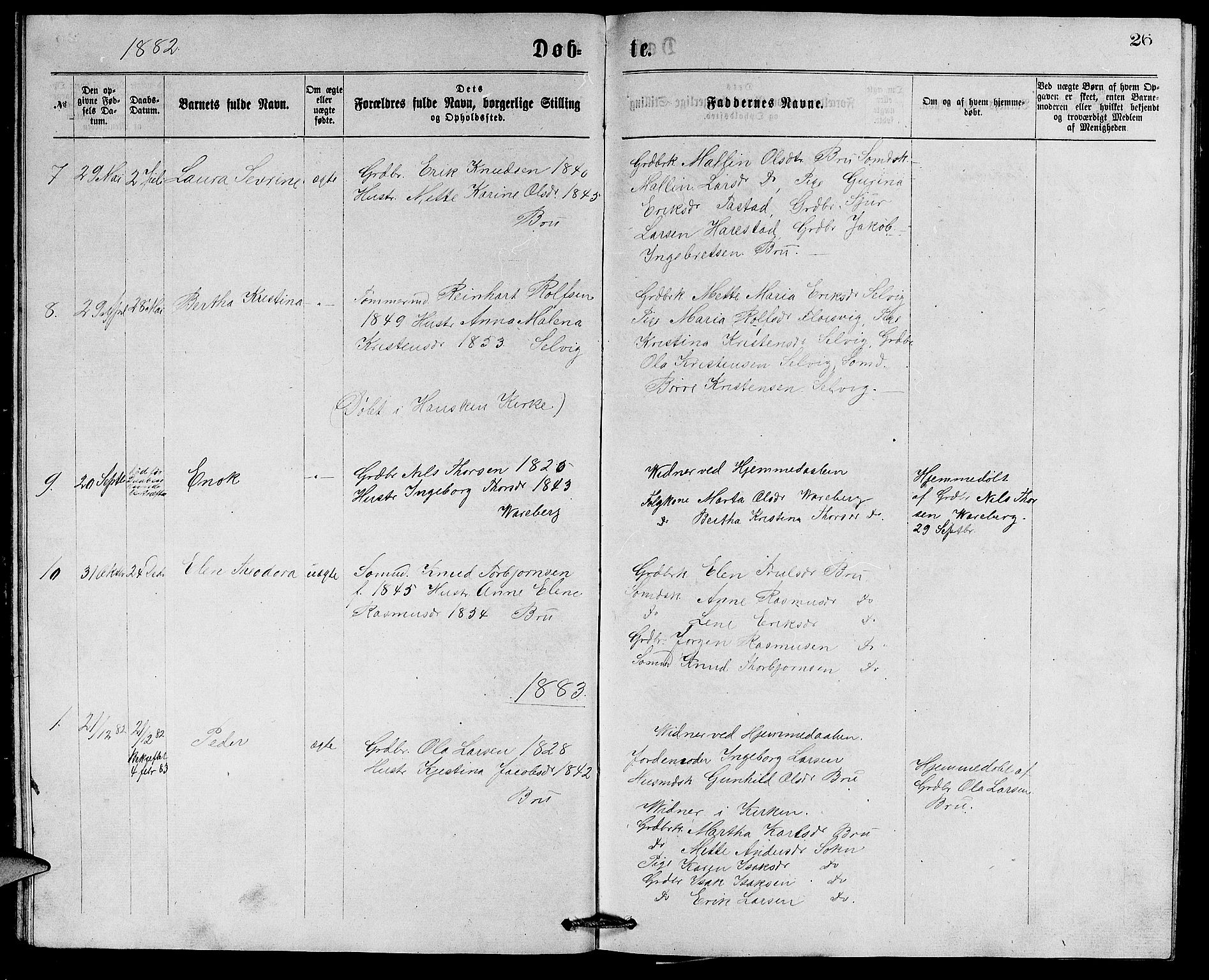 Rennesøy sokneprestkontor, SAST/A -101827/H/Ha/Hab/L0005: Parish register (copy) no. B 5, 1871-1890, p. 26