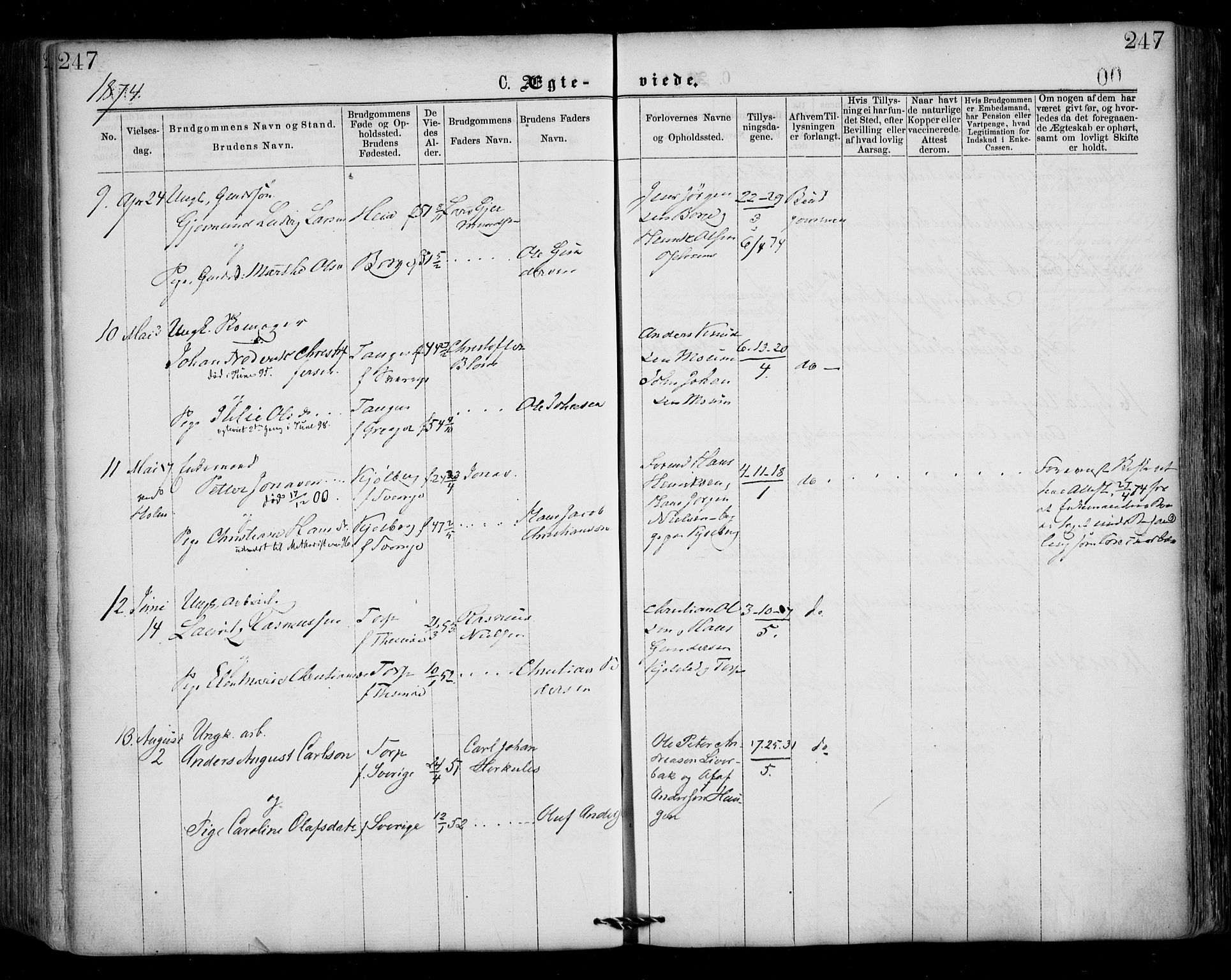 Borge prestekontor Kirkebøker, AV/SAO-A-10903/F/Fa/L0006: Parish register (official) no. I 6, 1861-1874, p. 247