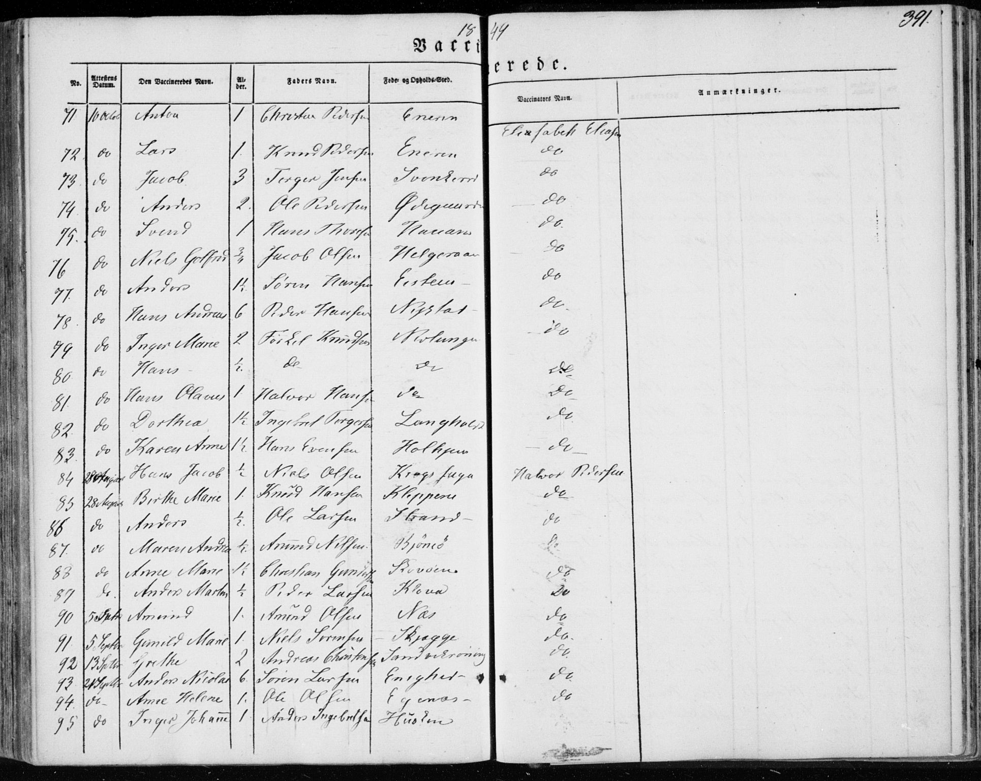 Brunlanes kirkebøker, AV/SAKO-A-342/F/Fa/L0004: Parish register (official) no. I 4, 1846-1862, p. 391