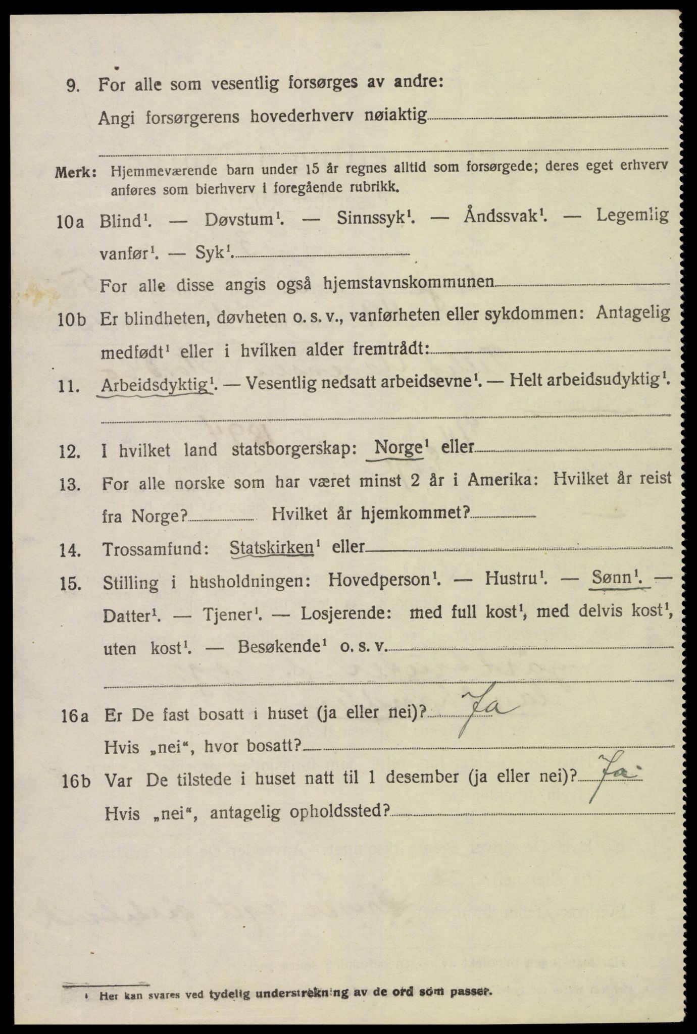 SAK, 1920 census for Evje, 1920, p. 2089