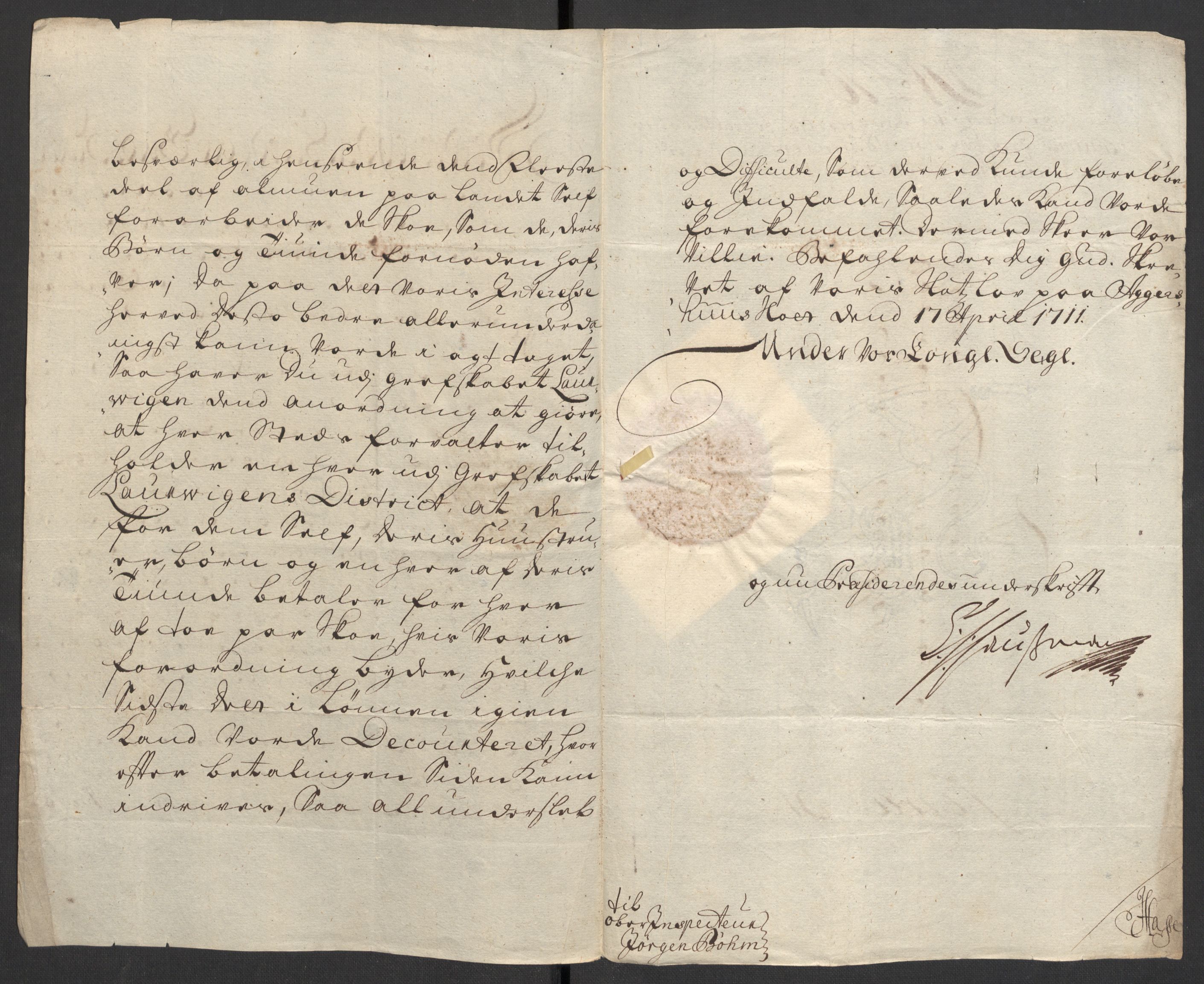 Rentekammeret inntil 1814, Reviderte regnskaper, Fogderegnskap, AV/RA-EA-4092/R33/L1983: Fogderegnskap Larvik grevskap, 1711, p. 168