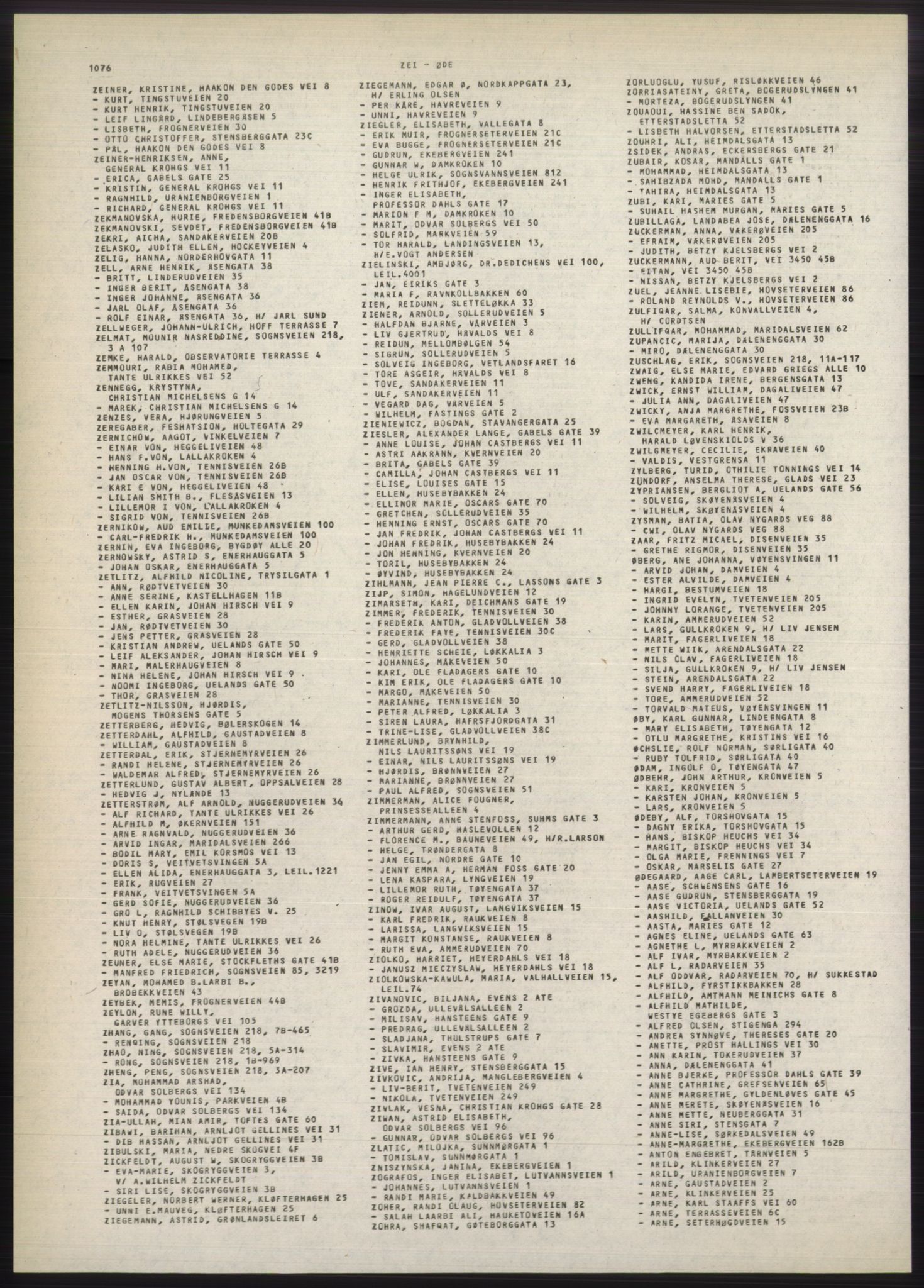 Kristiania/Oslo adressebok, PUBL/-, 1980-1981, p. 1076