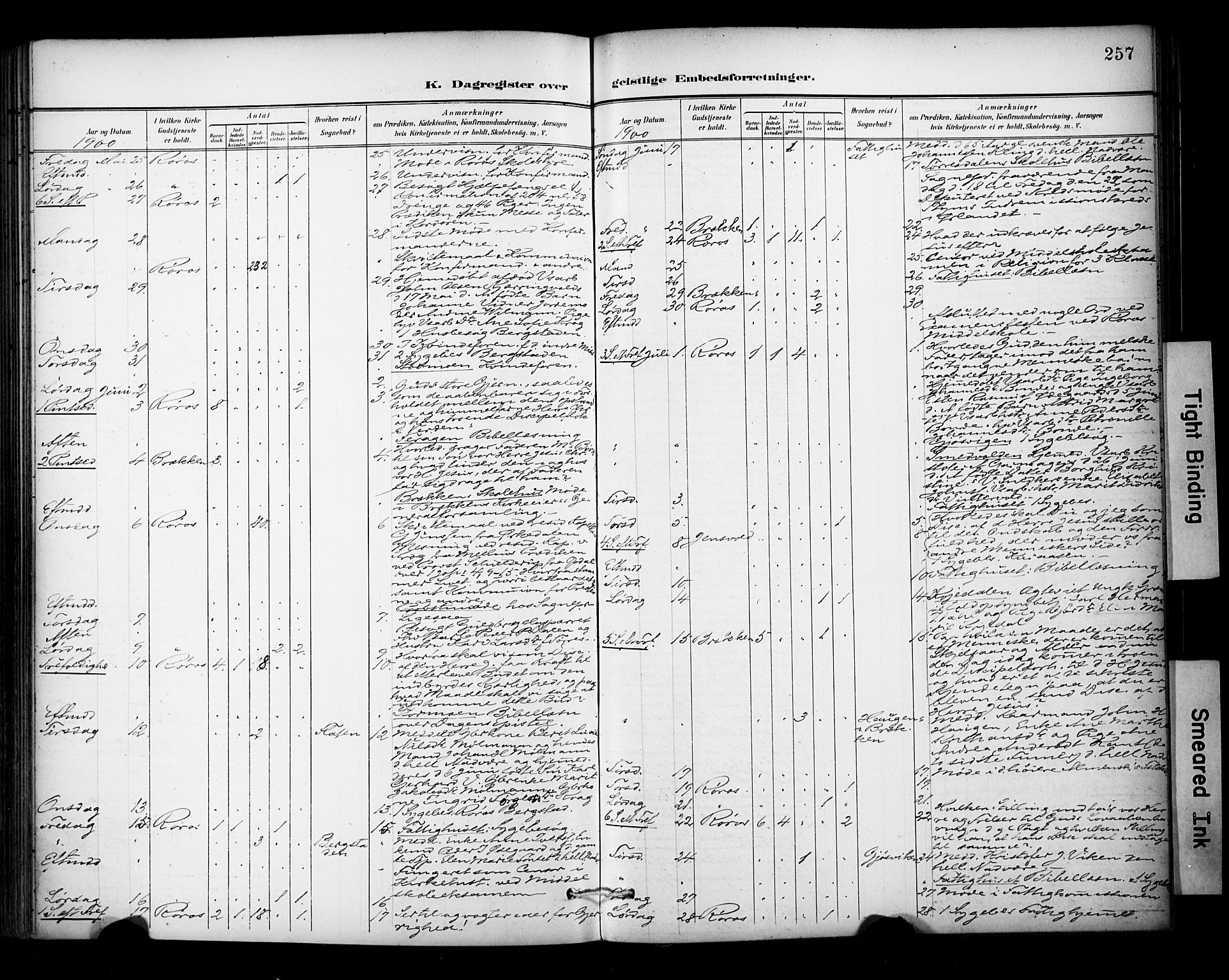 Ministerialprotokoller, klokkerbøker og fødselsregistre - Sør-Trøndelag, AV/SAT-A-1456/681/L0936: Parish register (official) no. 681A14, 1899-1908, p. 257