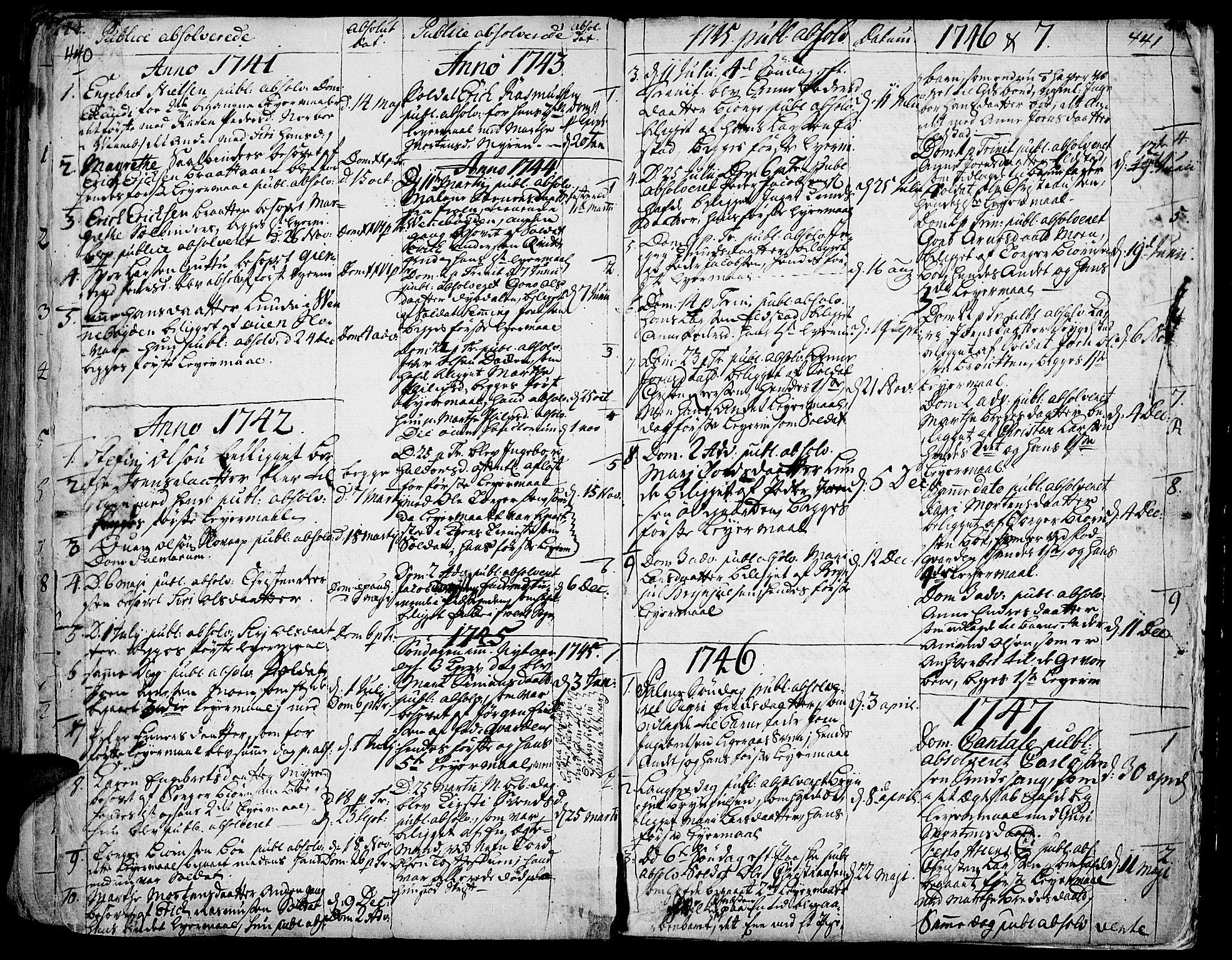 Ringebu prestekontor, AV/SAH-PREST-082/H/Ha/Haa/L0002: Parish register (official) no. 2, 1734-1780, p. 440-441