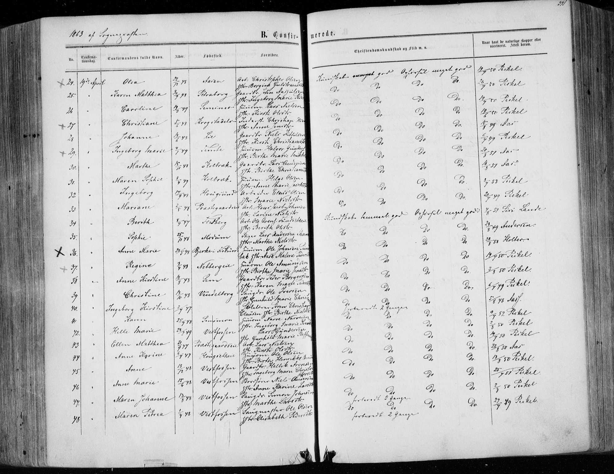 Eiker kirkebøker, SAKO/A-4/F/Fa/L0016: Parish register (official) no. I 16, 1860-1868, p. 341