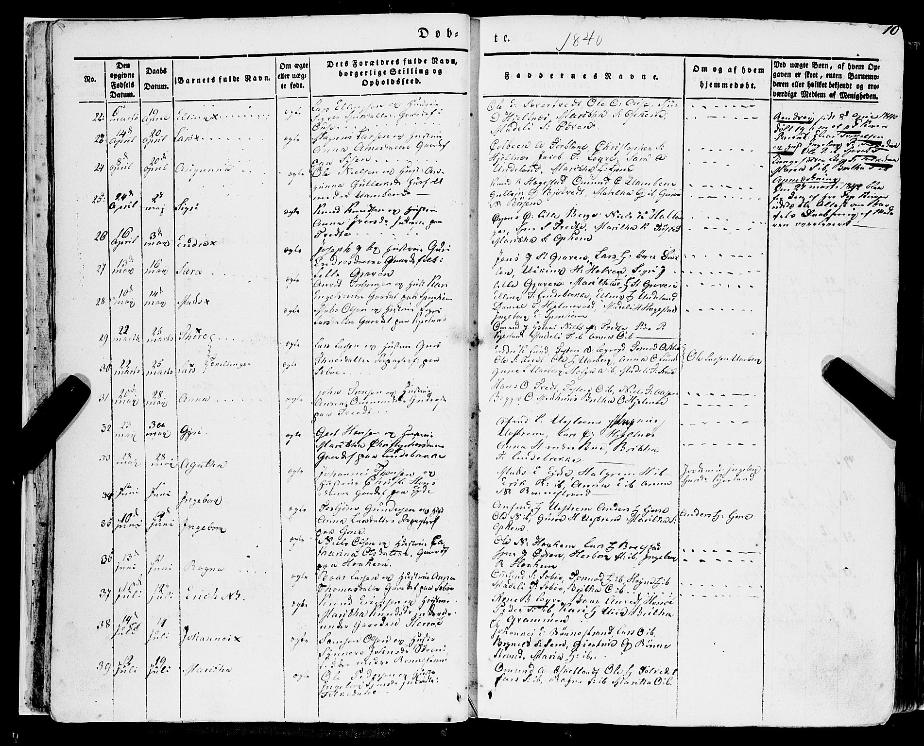 Ulvik sokneprestembete, AV/SAB-A-78801/H/Haa: Parish register (official) no. A 12, 1839-1853, p. 10