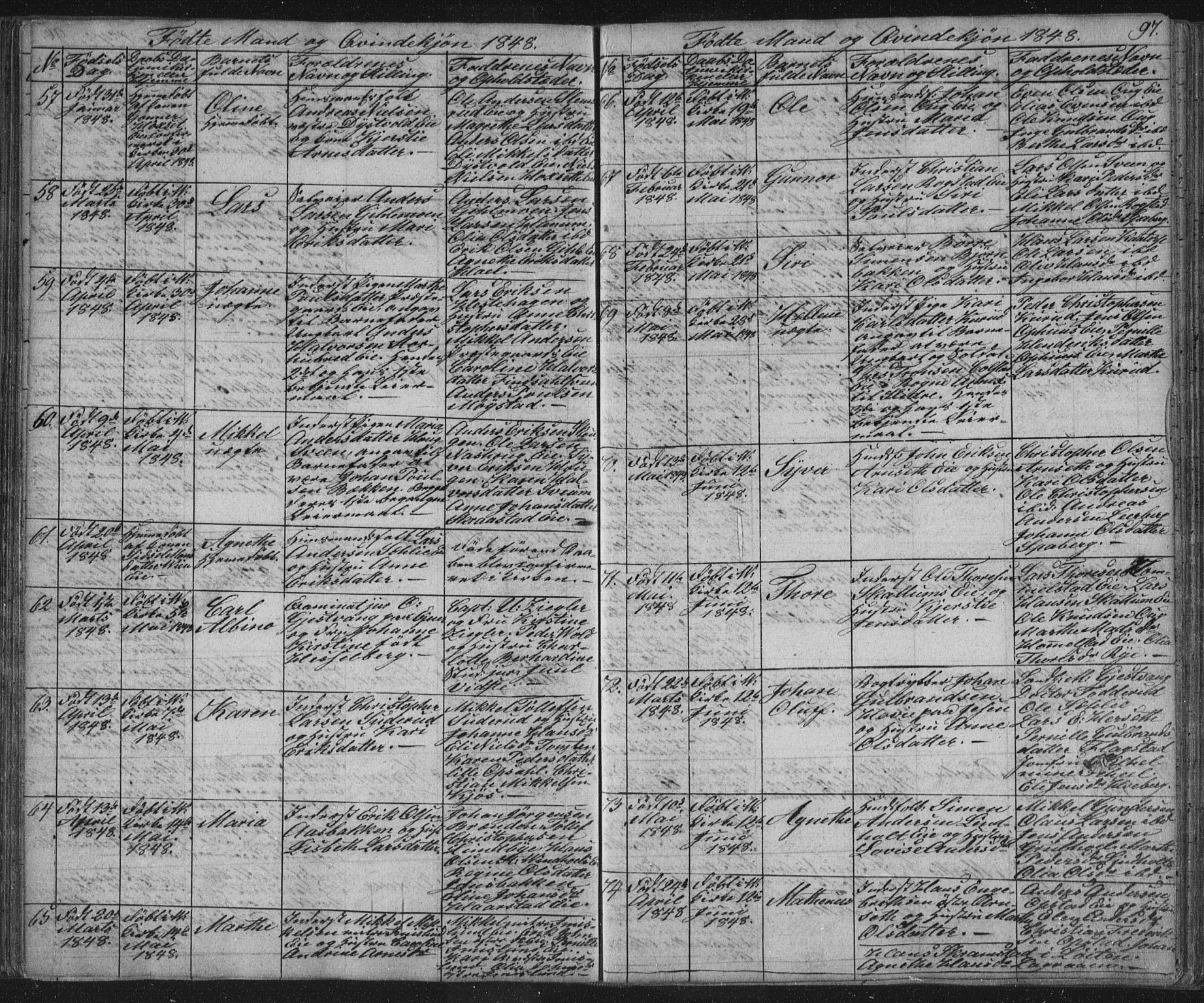 Vang prestekontor, Hedmark, AV/SAH-PREST-008/H/Ha/Hab/L0008: Parish register (copy) no. 8, 1832-1854, p. 97