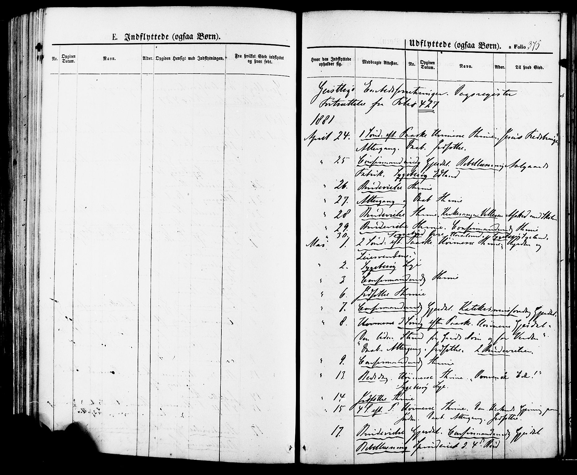 Lye sokneprestkontor, AV/SAST-A-101794/001/30BA/L0008: Parish register (official) no. A 7, 1872-1881, p. 375