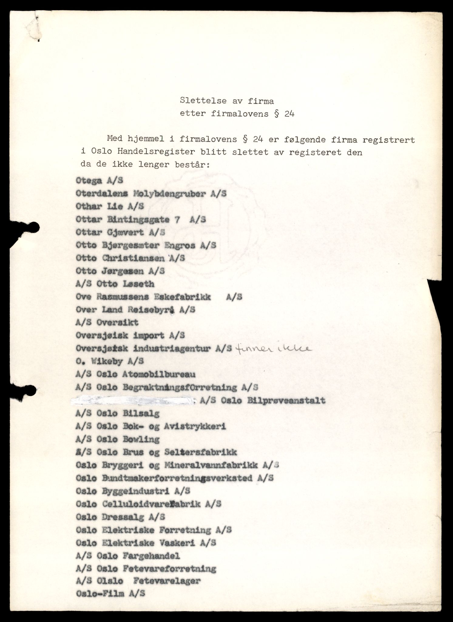 Oslo byfogd, Handelsregisteret, AV/SAT-A-10867/G/Gb/Gbb/L0125: Registreringsmeldinger, slettet etter firmalovens §24, O-Q, 1978-1979, p. 7