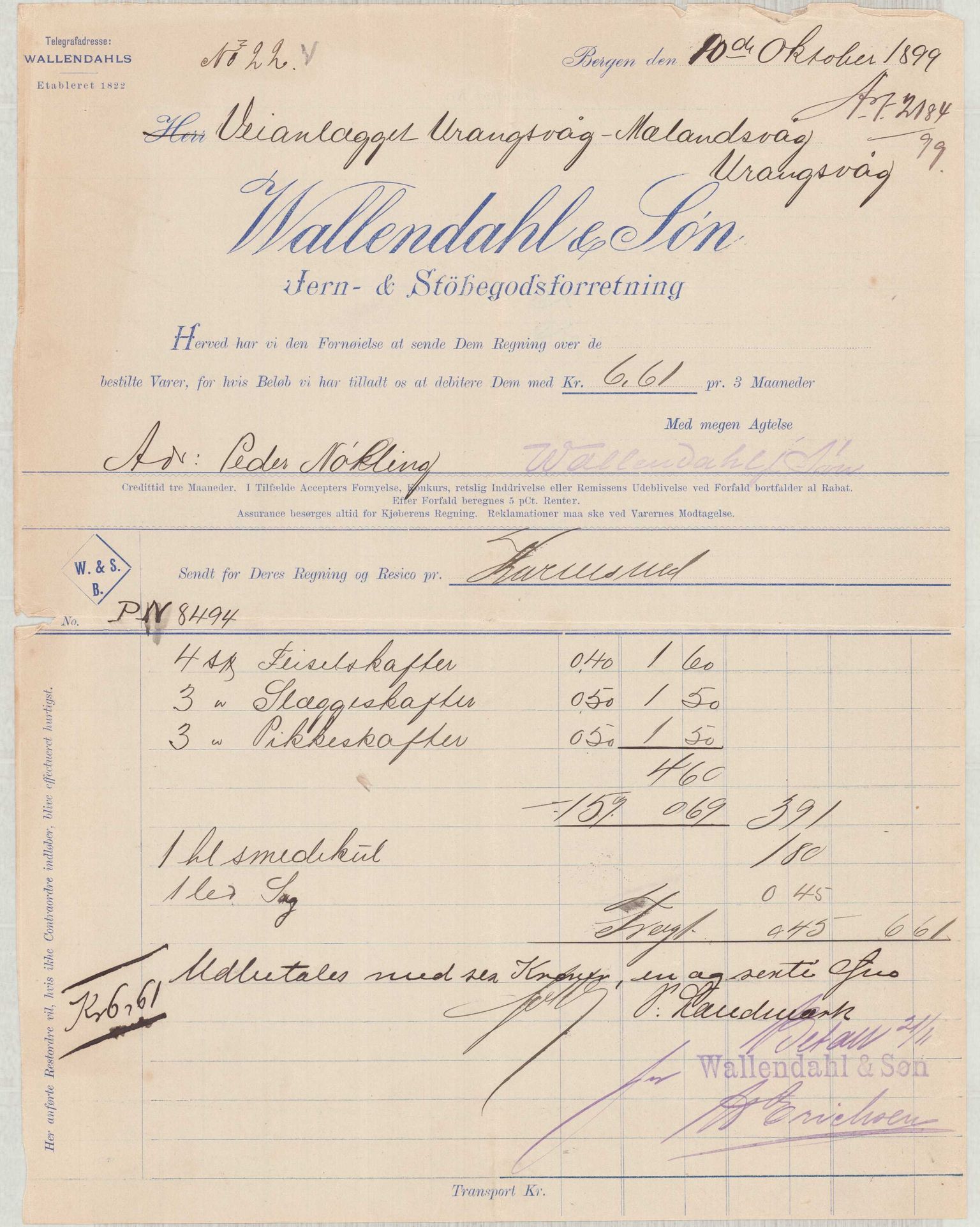 Finnaas kommune. Formannskapet, IKAH/1218a-021/E/Ea/L0002/0001: Rekneskap for veganlegg / Rekneskap for veganlegget Urangsvåg - Mælandsvåg, 1898-1900, p. 81