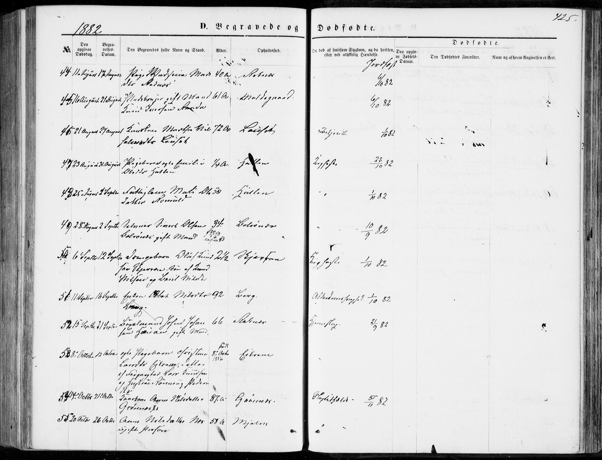 Ministerialprotokoller, klokkerbøker og fødselsregistre - Møre og Romsdal, AV/SAT-A-1454/555/L0655: Parish register (official) no. 555A05, 1869-1886, p. 425