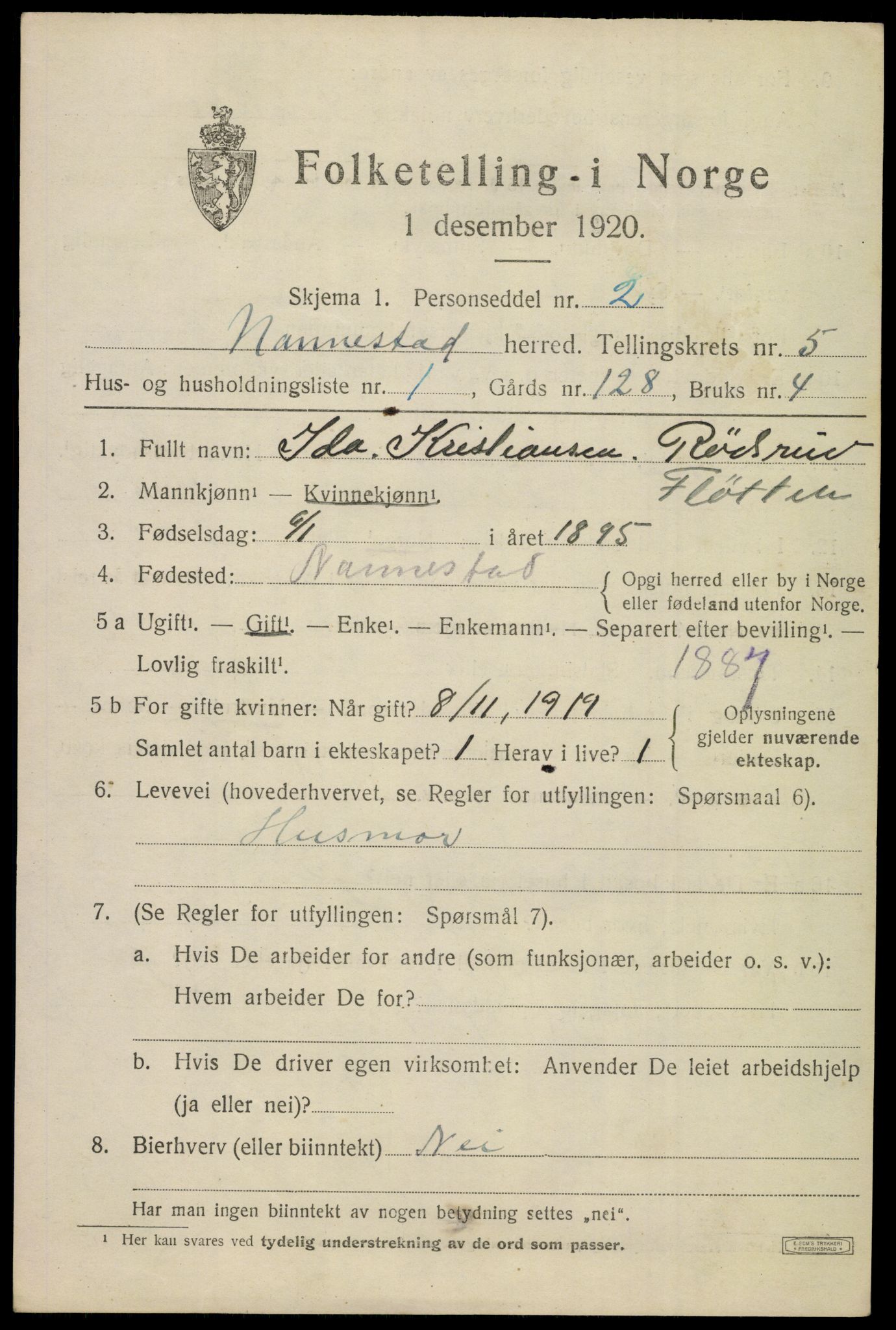 SAO, 1920 census for Nannestad, 1920, p. 6669