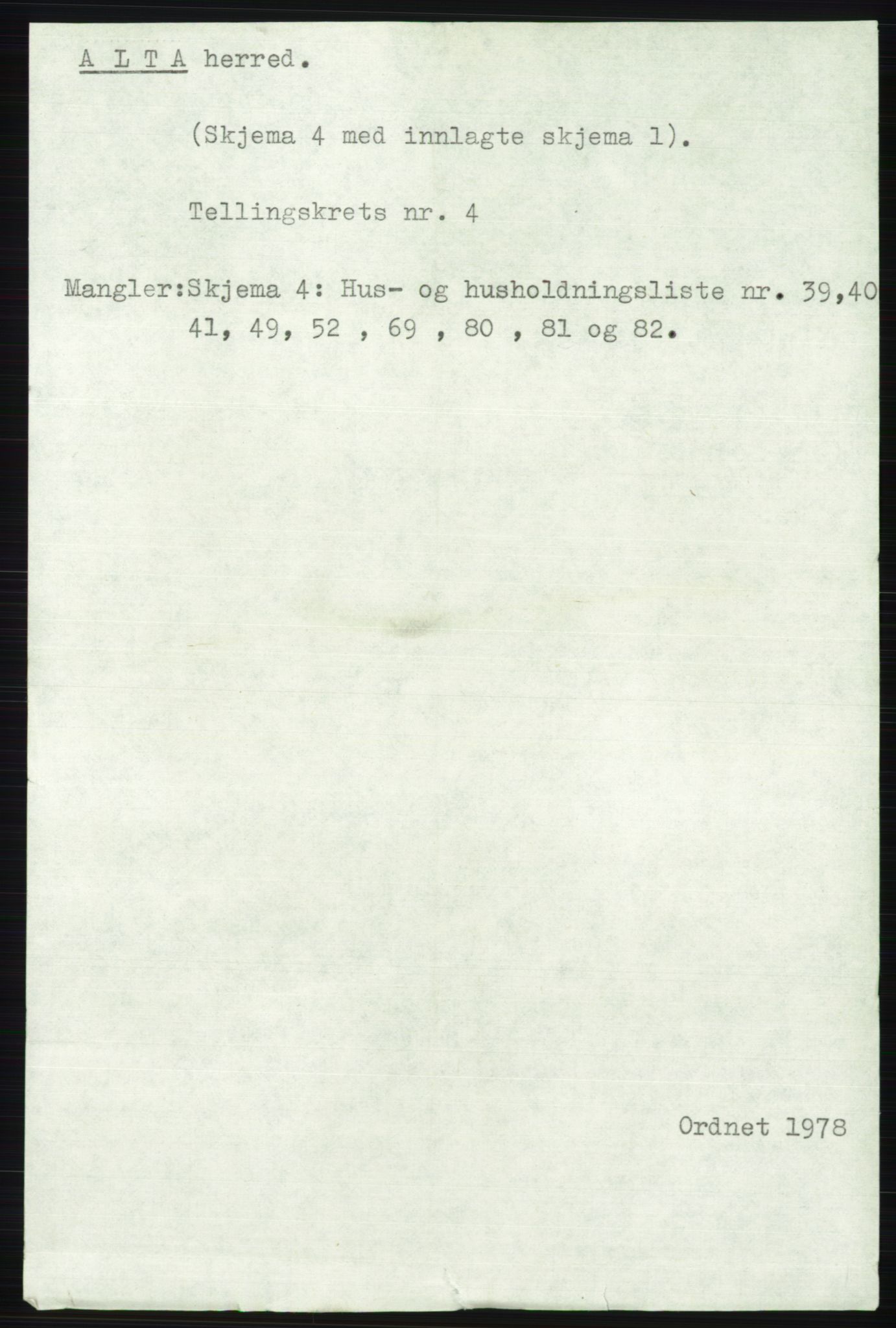 SATØ, 1920 census for Alta, 1920, p. 2596