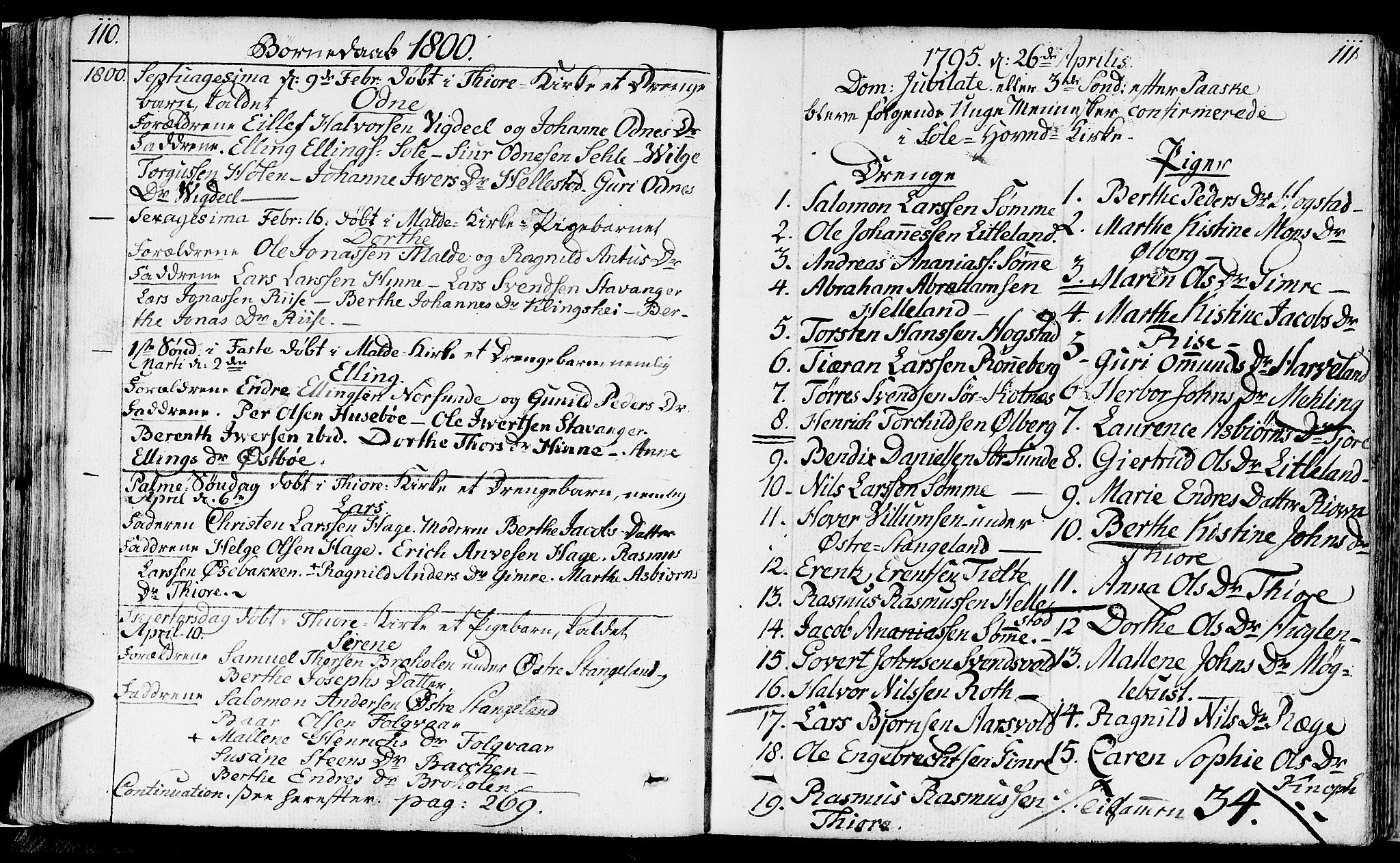 Håland sokneprestkontor, SAST/A-101802/001/30BA/L0003: Parish register (official) no. A 3, 1794-1815, p. 110-111