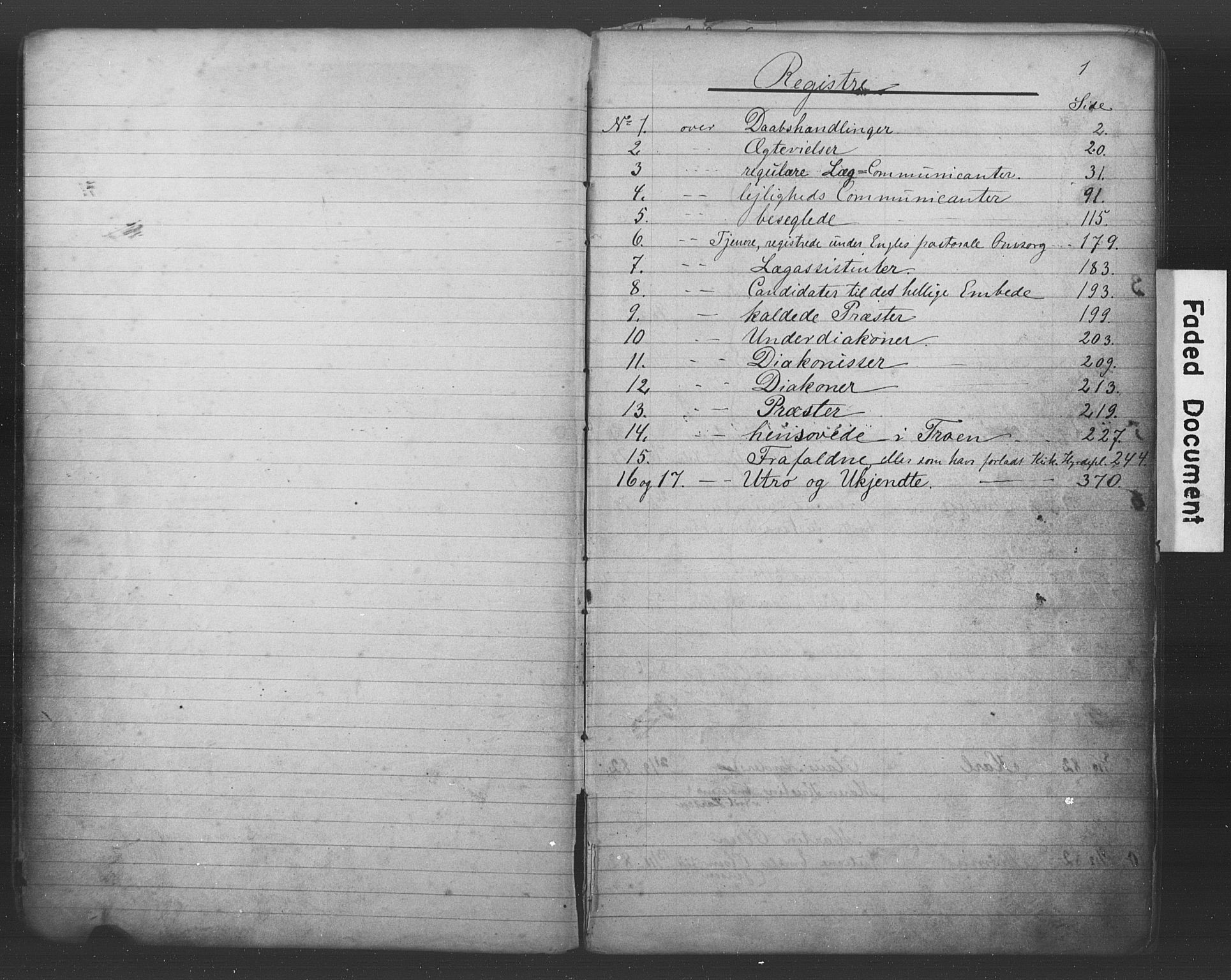 Den katolsk-apostoliske menighet i Drammen, AV/SAKO-P-949/H/Ha/L0001: Dissenter register no. 1, 1877-1899, p. 1