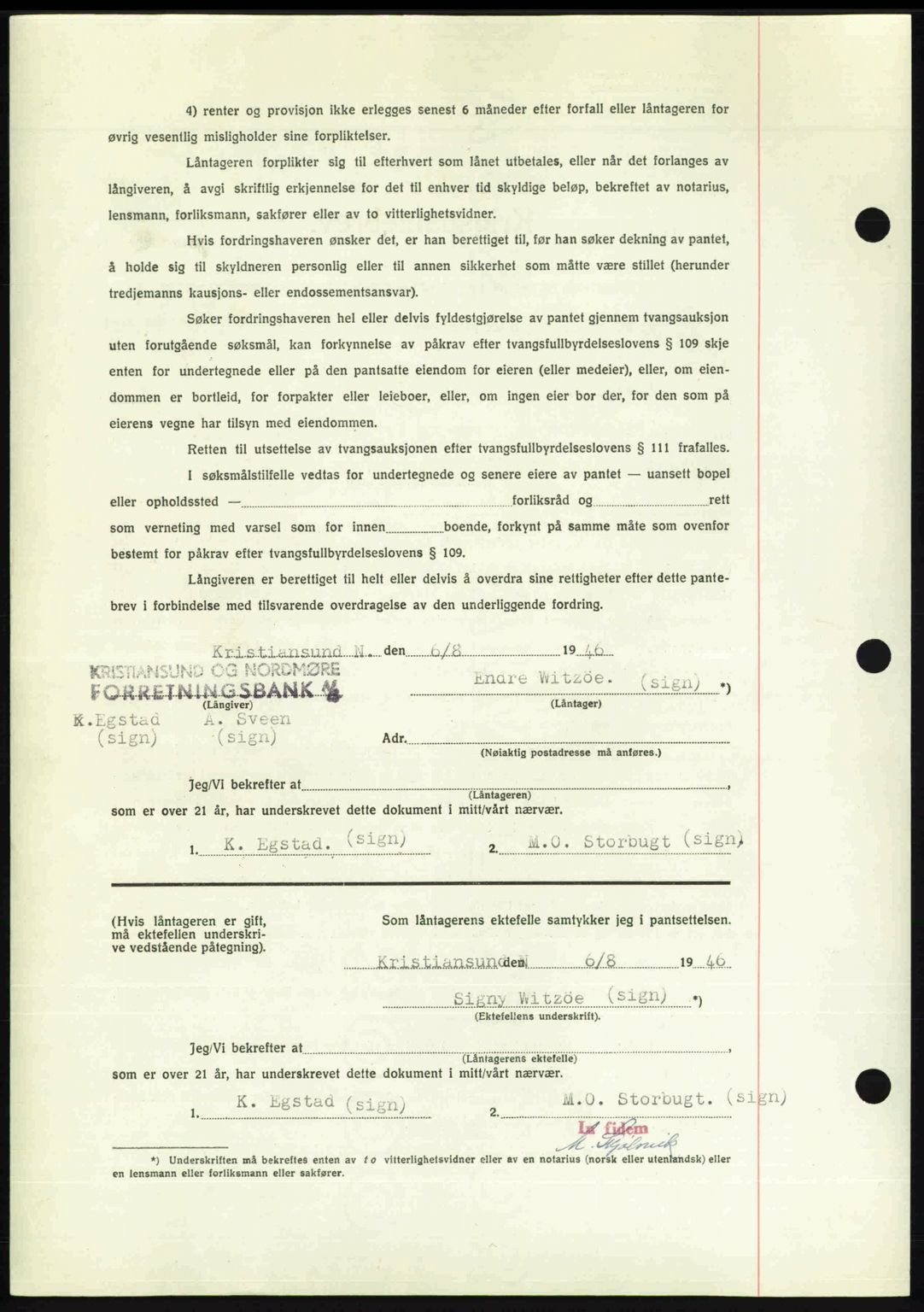 Kristiansund byfogd, AV/SAT-A-4587/A/27: Mortgage book no. 40, 1946-1946, Diary no: : 872/1946