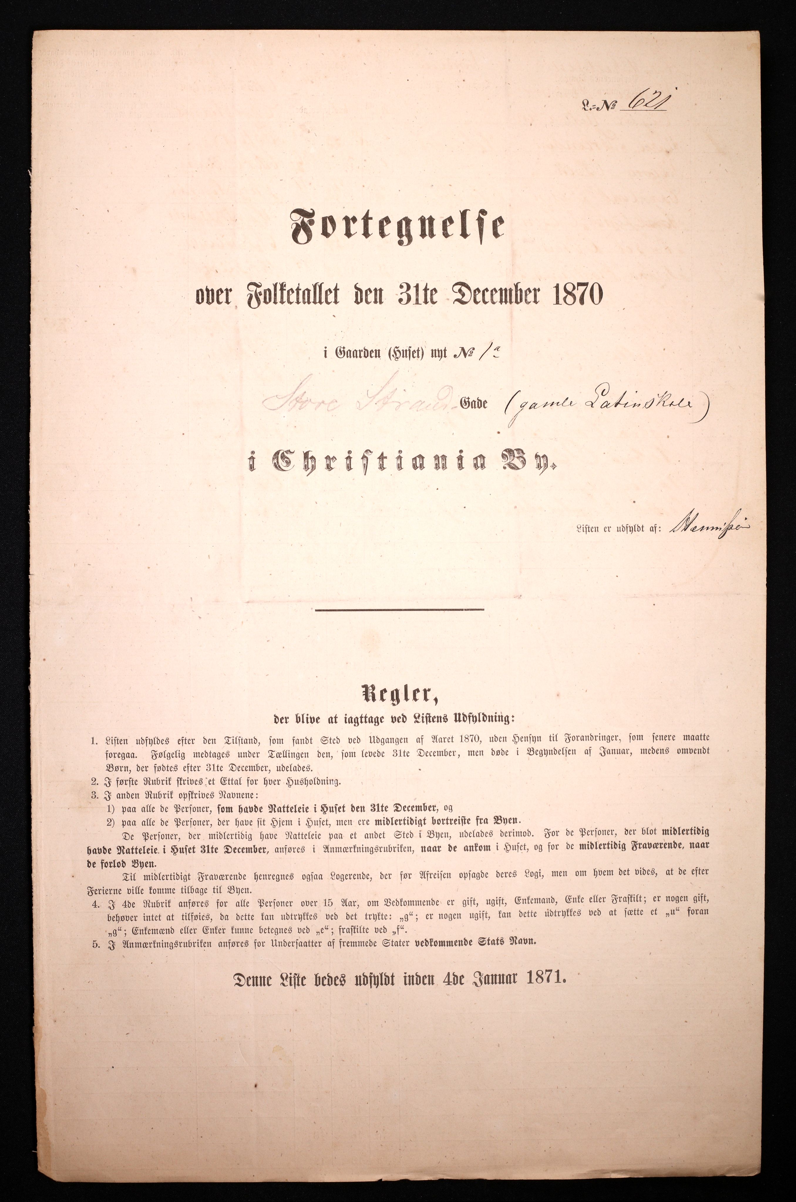 RA, 1870 census for 0301 Kristiania, 1870, p. 3661