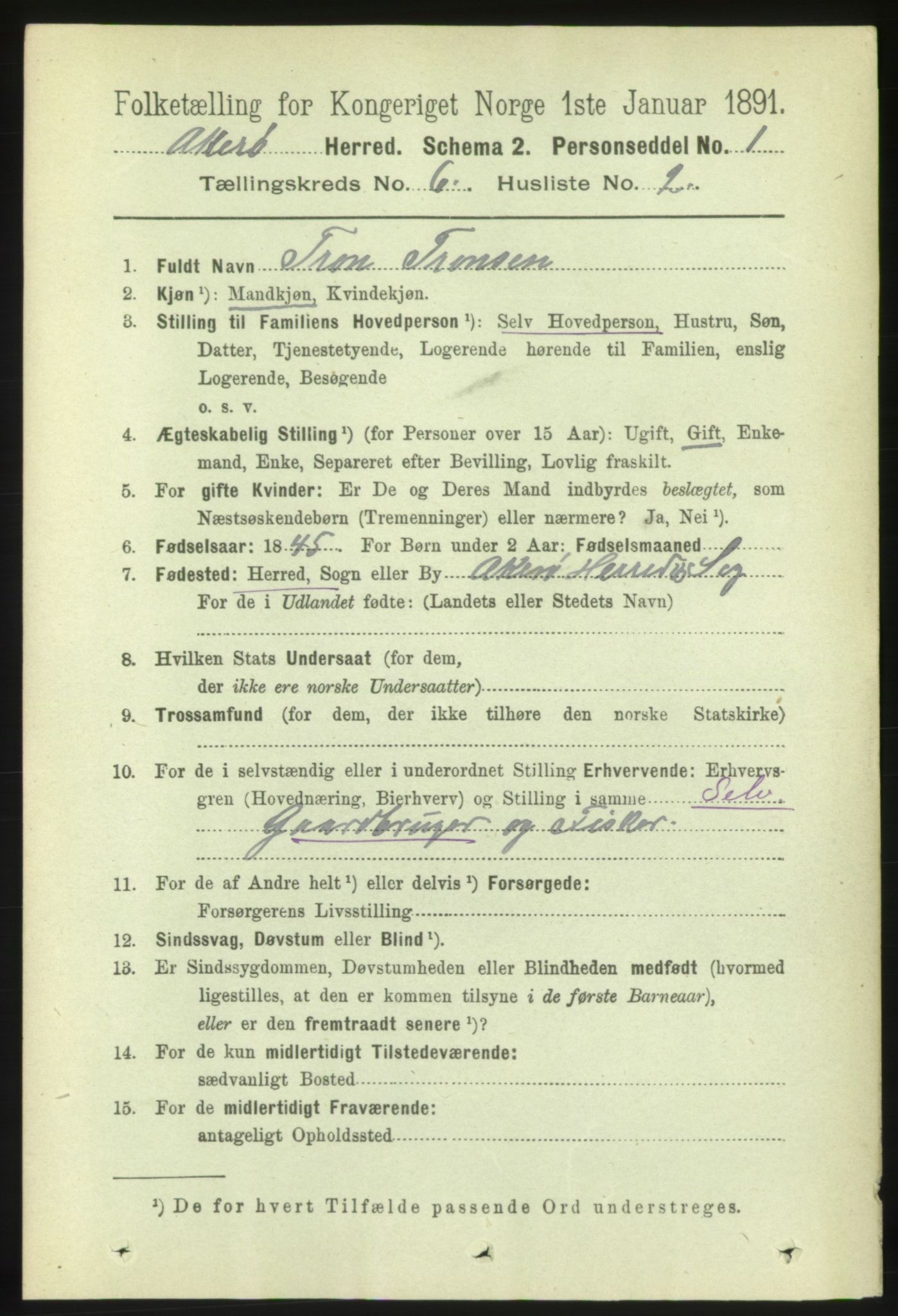 RA, 1891 census for 1545 Aukra, 1891, p. 2554