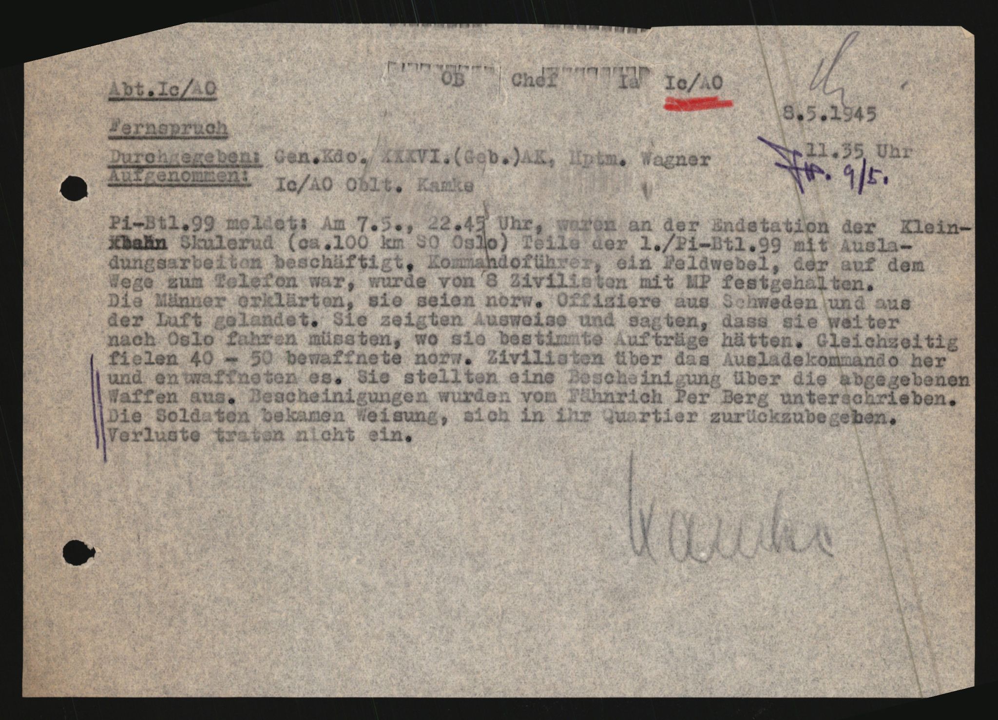 Forsvarets Overkommando. 2 kontor. Arkiv 11.4. Spredte tyske arkivsaker, AV/RA-RAFA-7031/D/Dar/Dara/L0021: Nachrichten des OKW, 1943-1945, p. 422