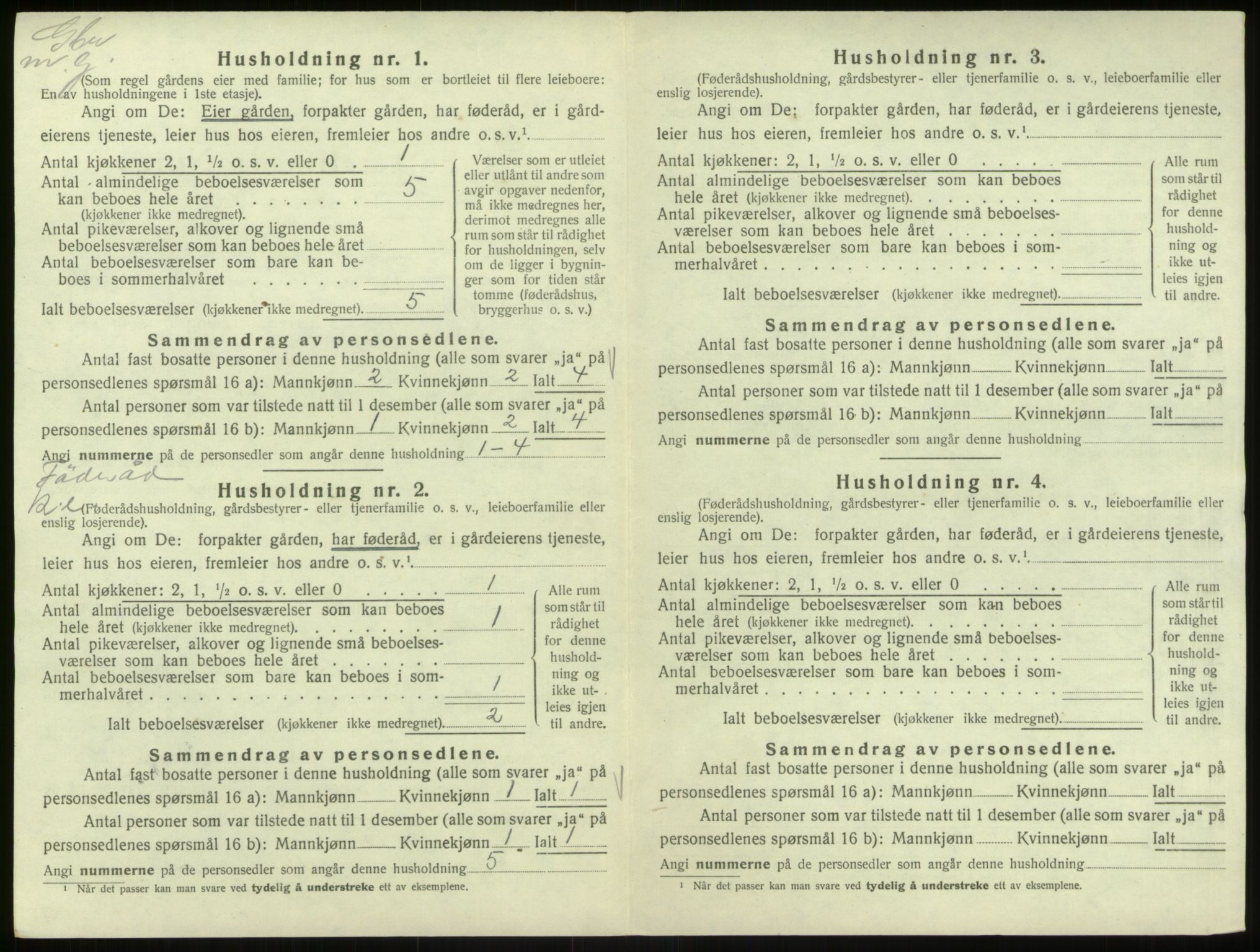 SAB, 1920 census for Hosanger, 1920, p. 193