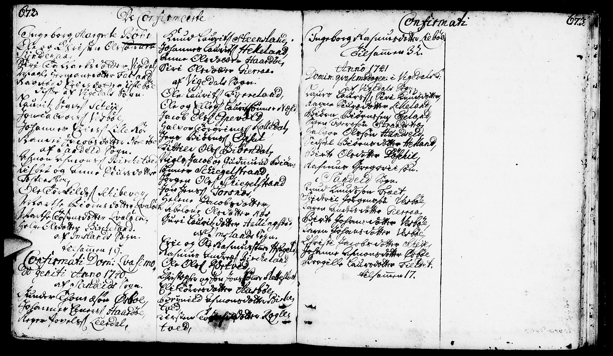 Vikedal sokneprestkontor, AV/SAST-A-101840/01/IV: Parish register (official) no. A 1, 1737-1778, p. 672-673