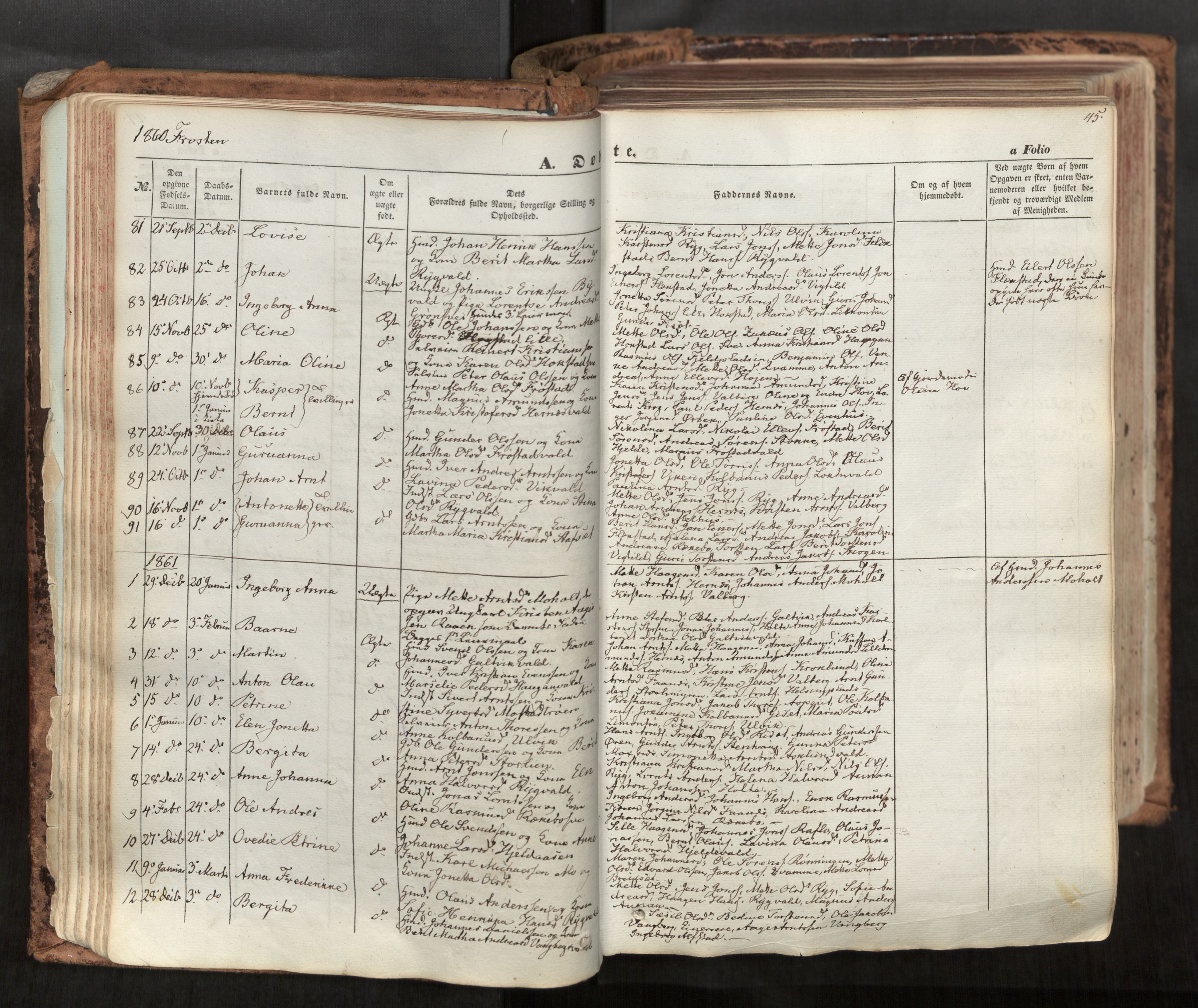 Ministerialprotokoller, klokkerbøker og fødselsregistre - Nord-Trøndelag, SAT/A-1458/713/L0116: Parish register (official) no. 713A07, 1850-1877, p. 45