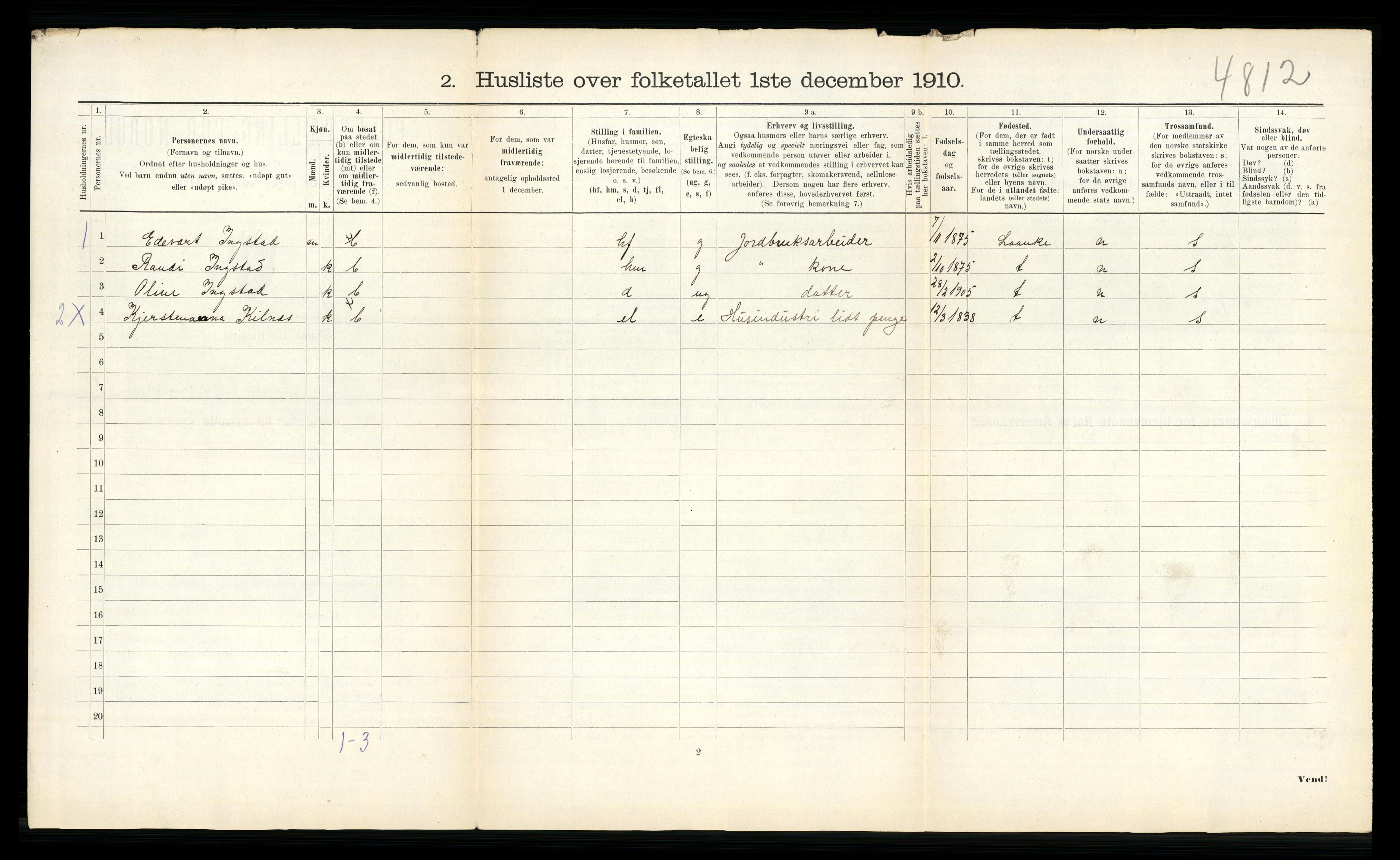 RA, 1910 census for Hegra, 1910, p. 39