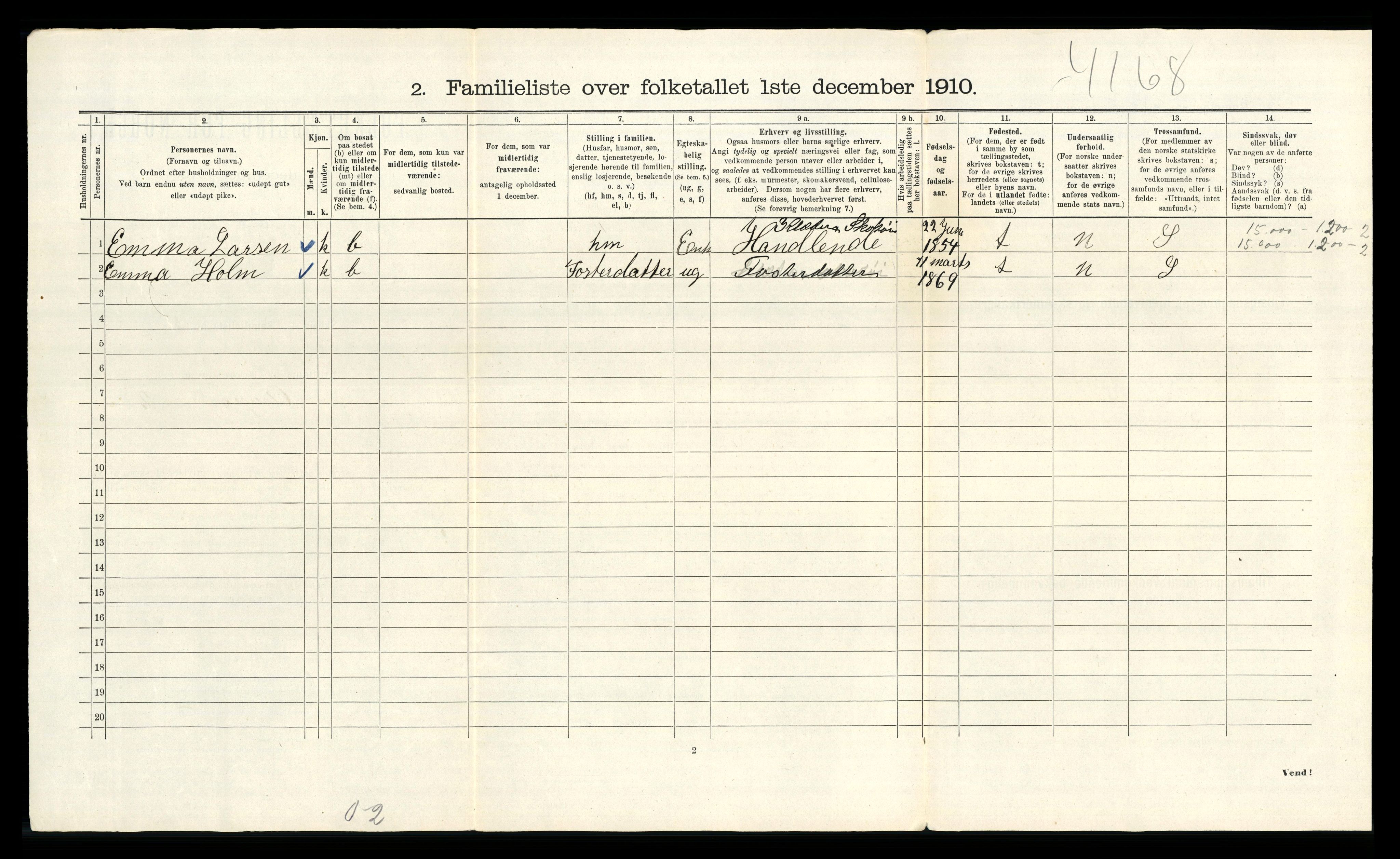 RA, 1910 census for Kristiania, 1910, p. 3206