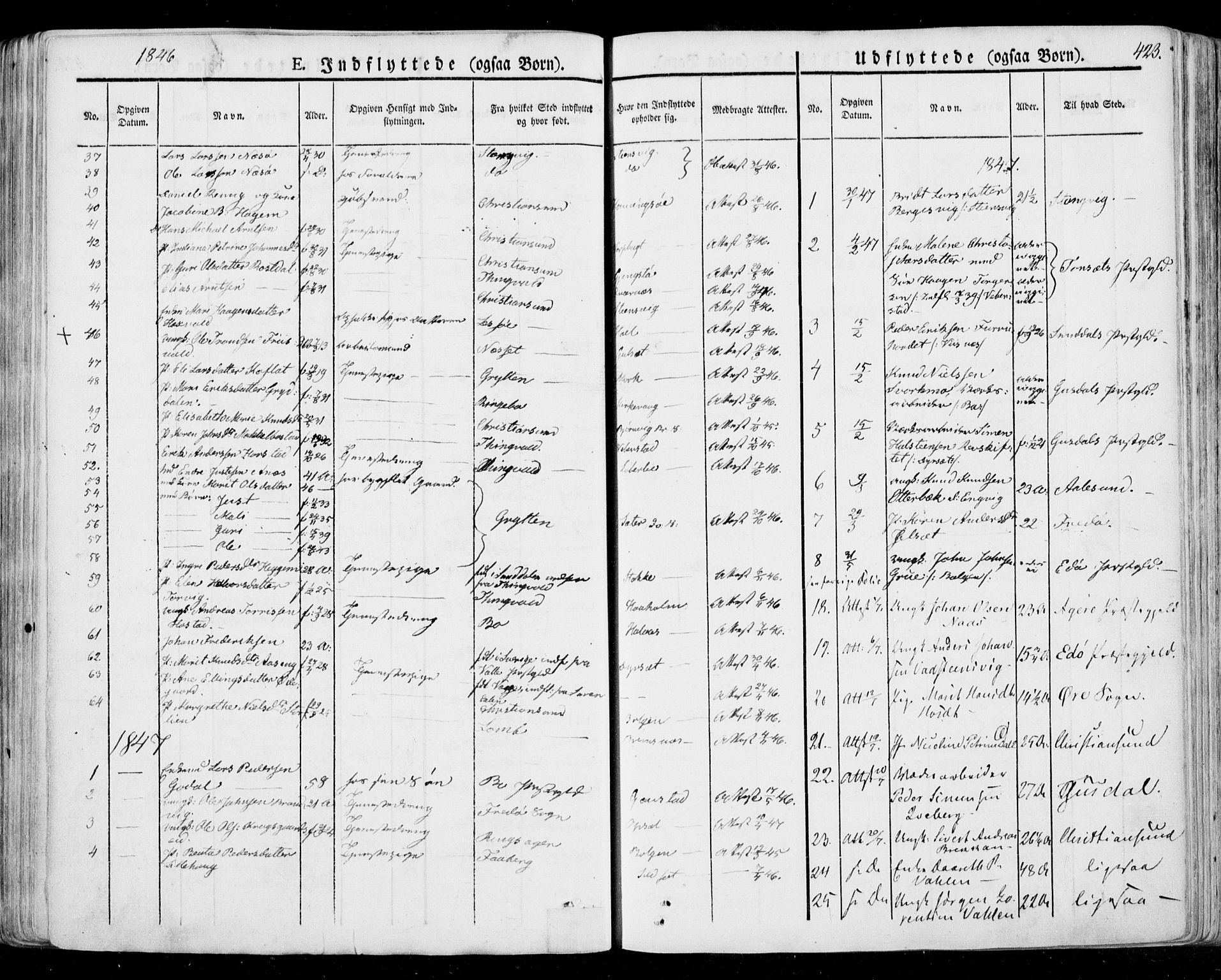 Ministerialprotokoller, klokkerbøker og fødselsregistre - Møre og Romsdal, AV/SAT-A-1454/568/L0803: Parish register (official) no. 568A10, 1830-1853, p. 423