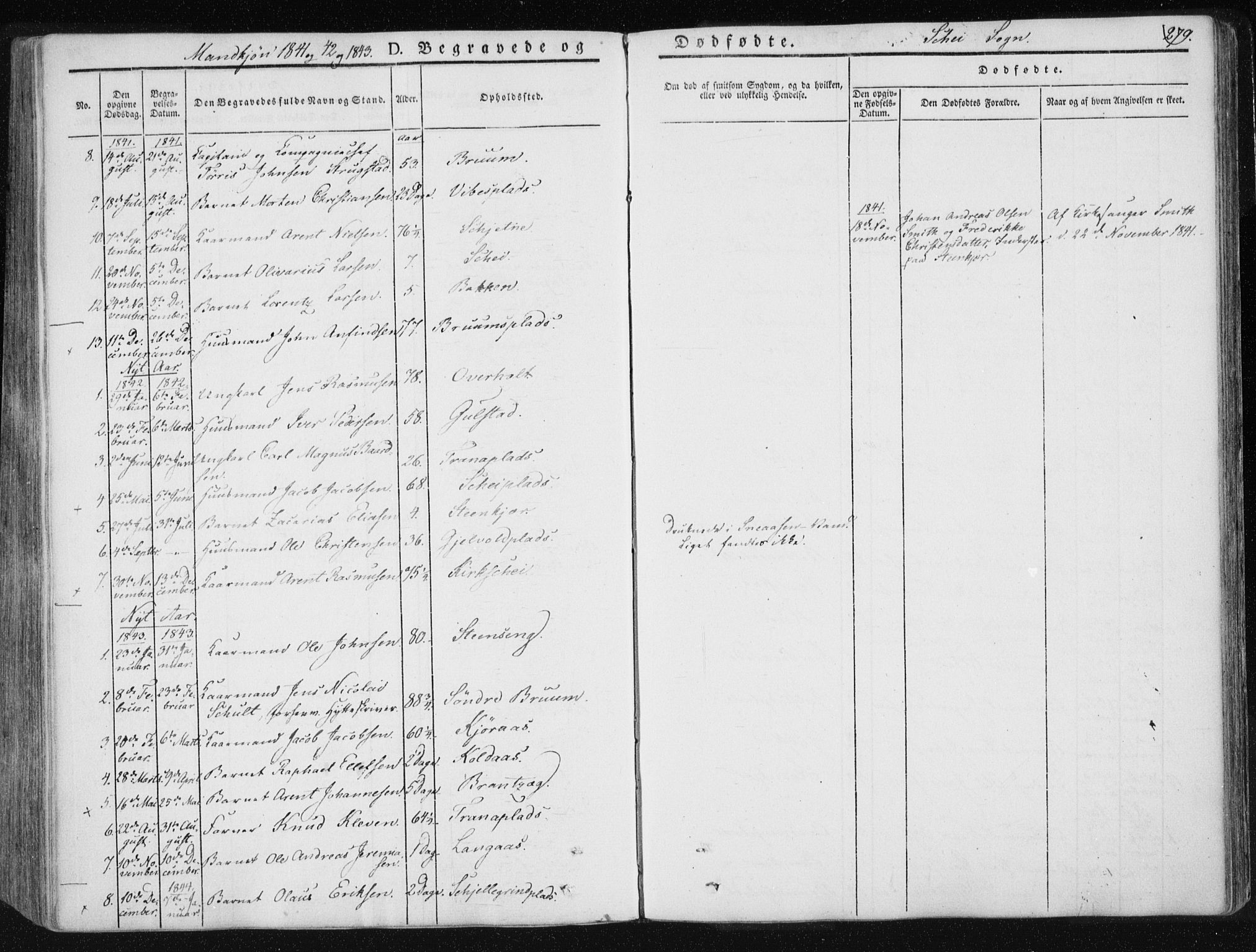 Ministerialprotokoller, klokkerbøker og fødselsregistre - Nord-Trøndelag, SAT/A-1458/735/L0339: Parish register (official) no. 735A06 /2, 1836-1848, p. 279