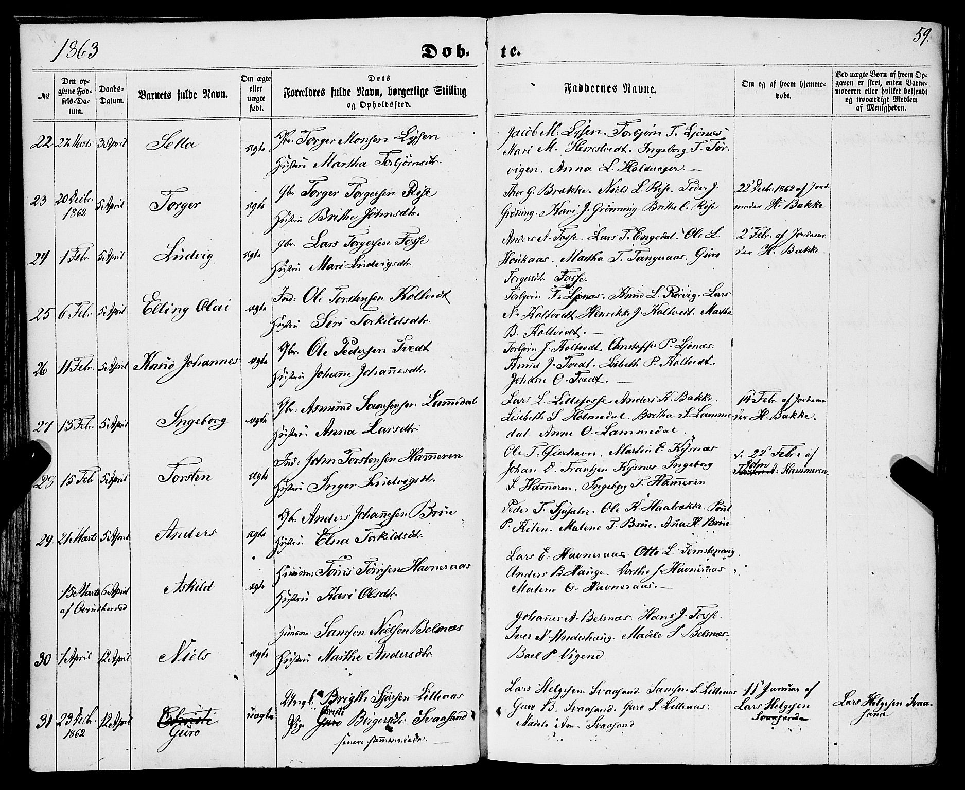 Strandebarm sokneprestembete, SAB/A-78401/H/Haa: Parish register (official) no. A 8, 1858-1872, p. 59