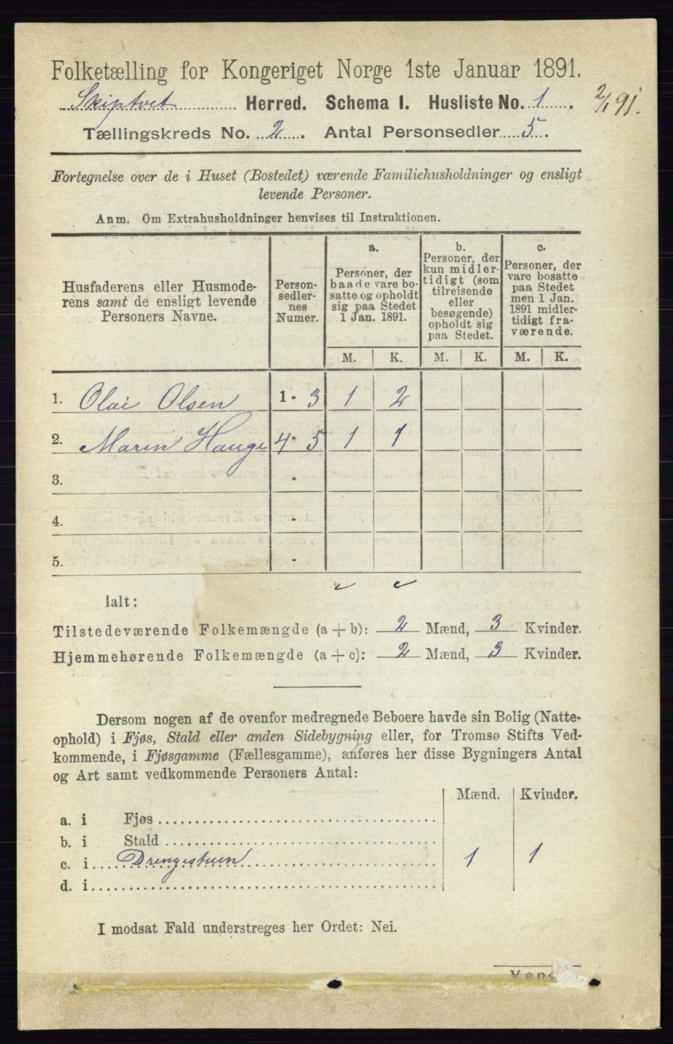 RA, 1891 census for 0127 Skiptvet, 1891, p. 467