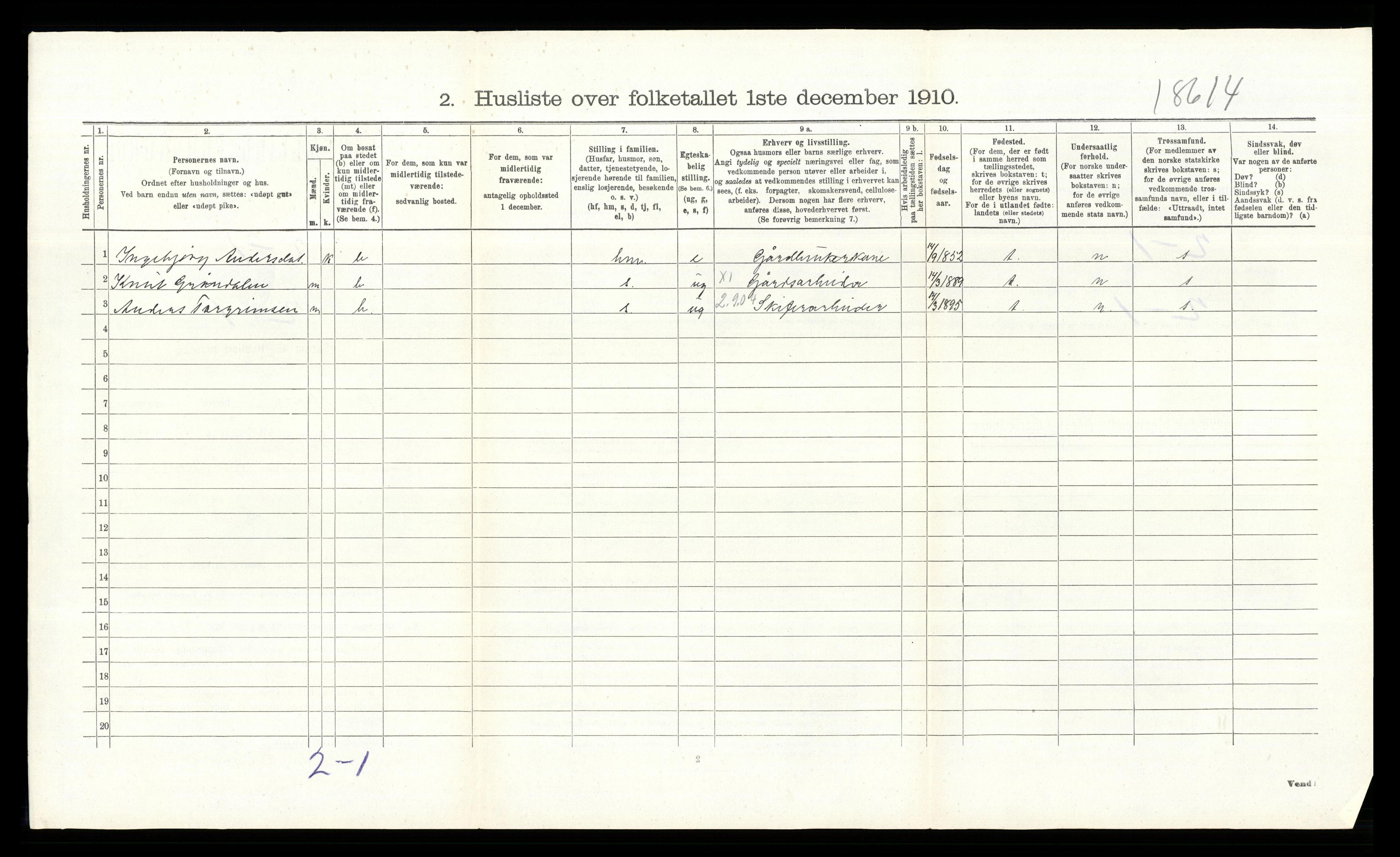 RA, 1910 census for Øystre Slidre, 1910, p. 159