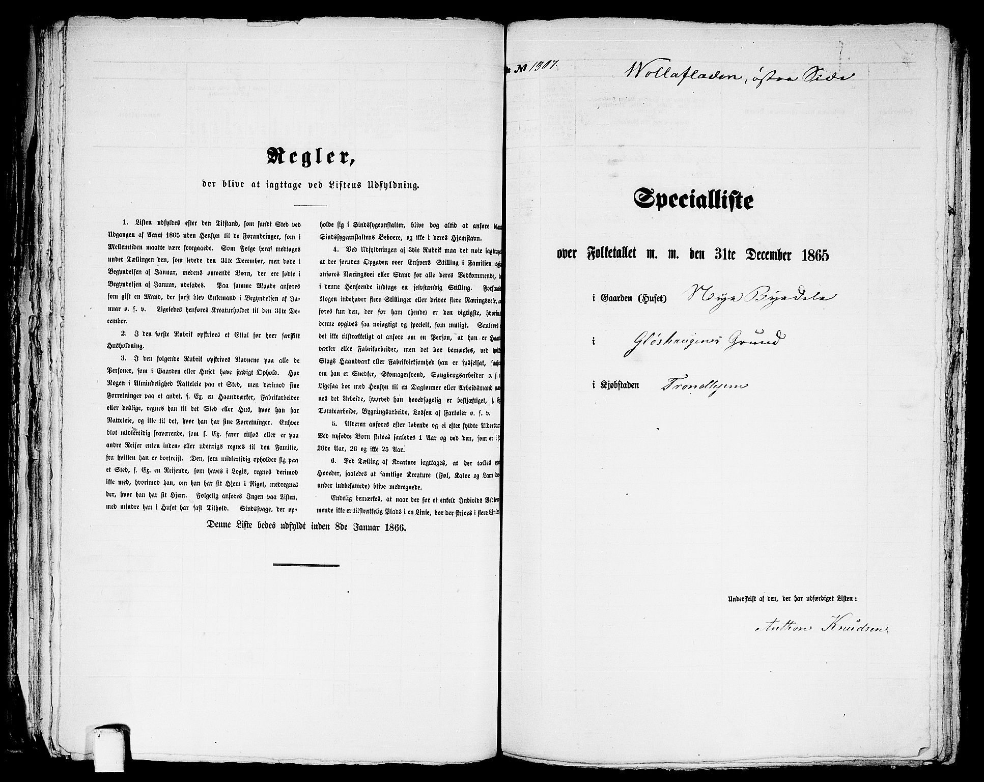 RA, 1865 census for Trondheim, 1865, p. 2713