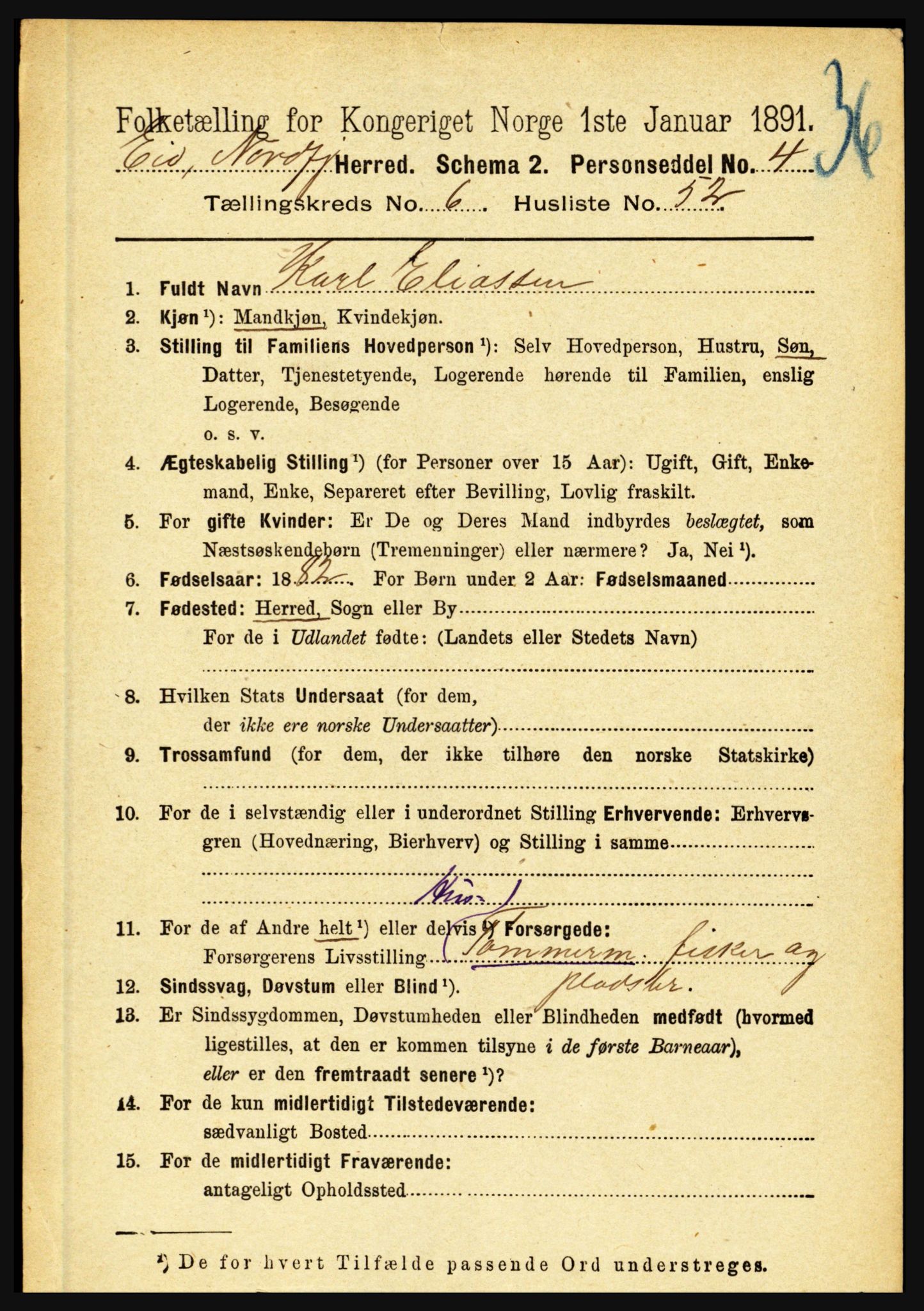 RA, 1891 census for 1443 Eid, 1891, p. 1752