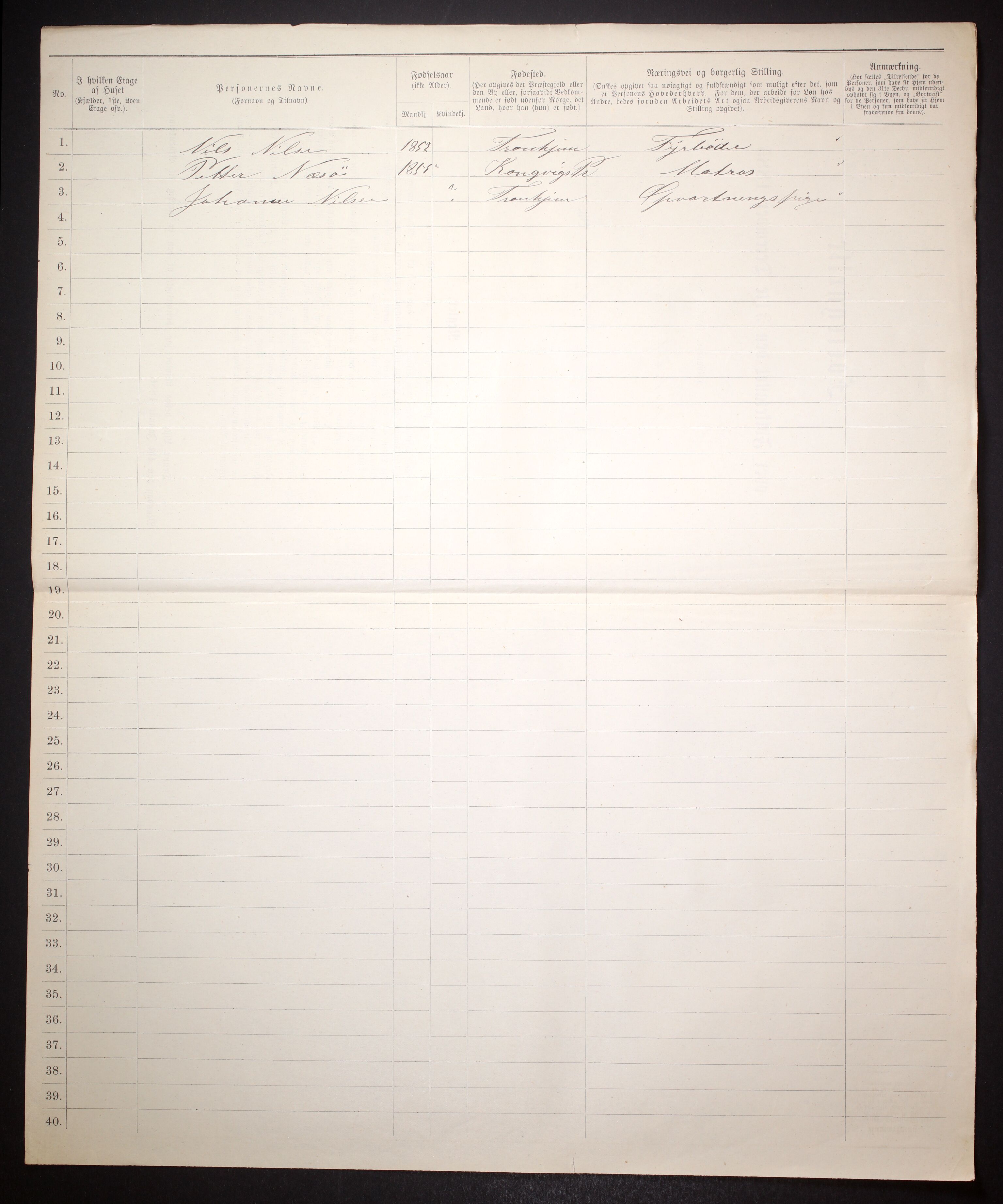 SAT, 1885 census for 1804 Bodø, 1885, p. 11