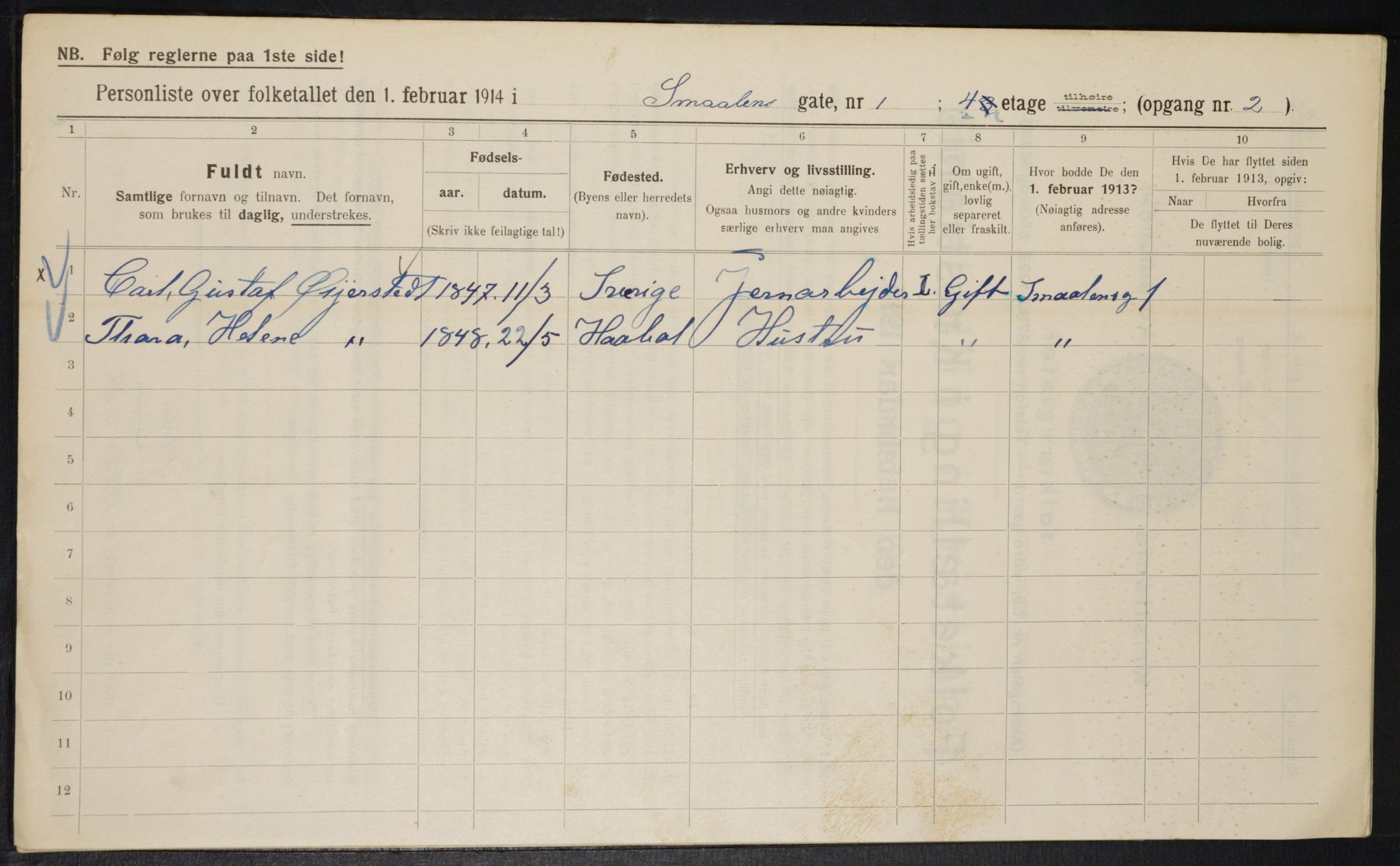 OBA, Municipal Census 1914 for Kristiania, 1914, p. 97561