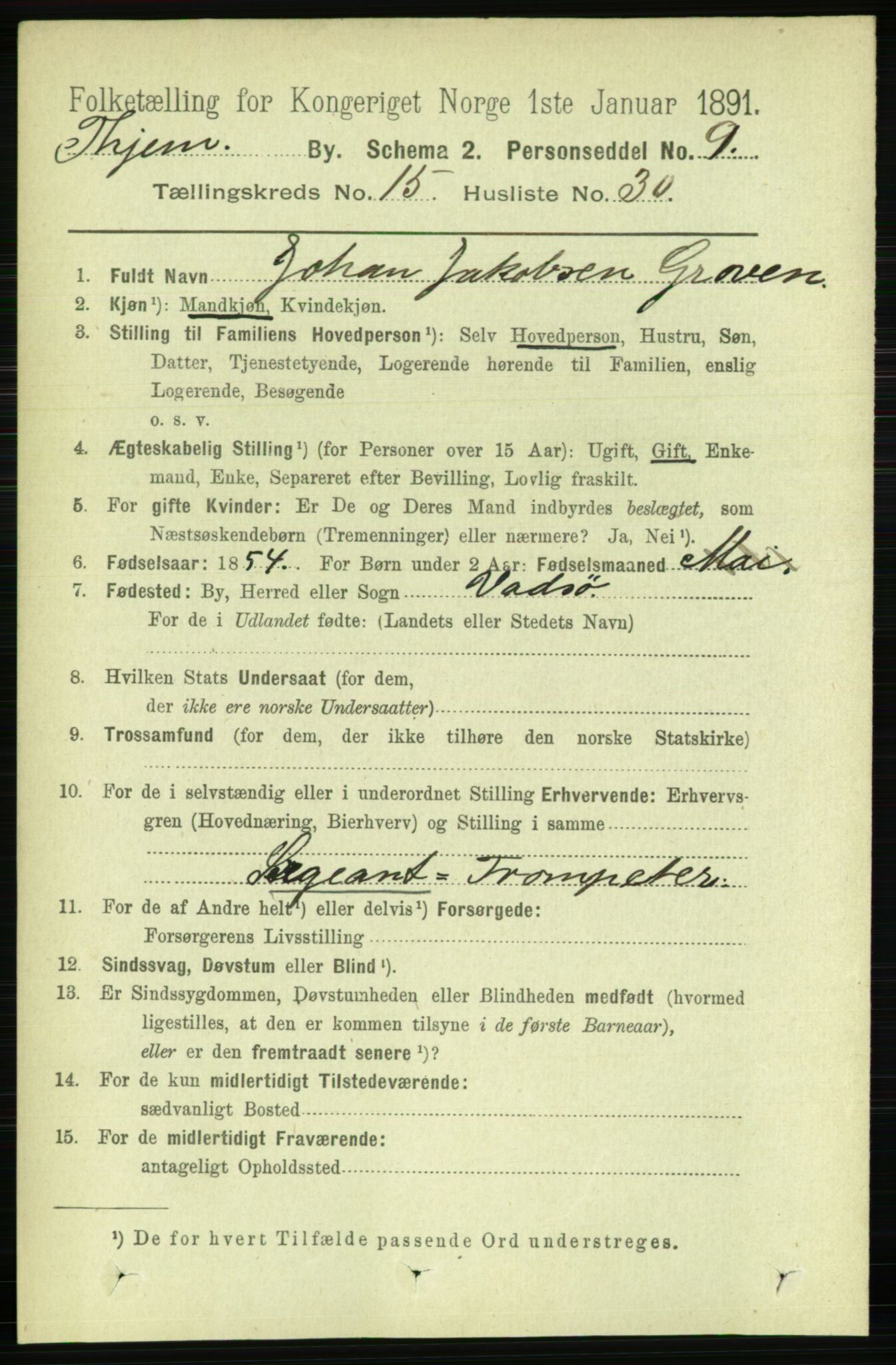 RA, 1891 census for 1601 Trondheim, 1891, p. 11946