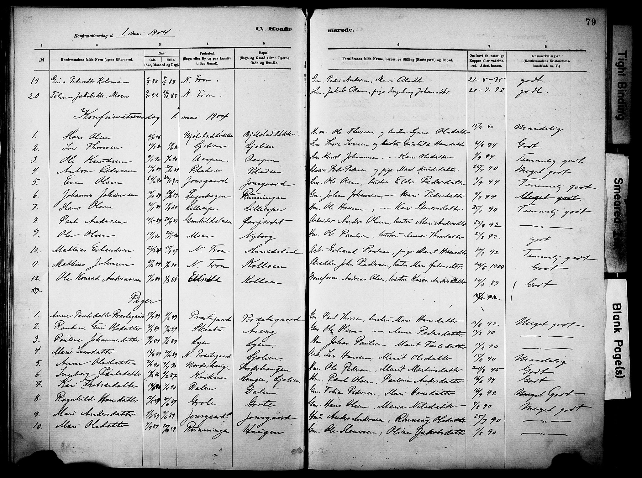 Vågå prestekontor, SAH/PREST-076/H/Ha/Haa/L0010: Parish register (official) no. 10, 1887-1904, p. 79