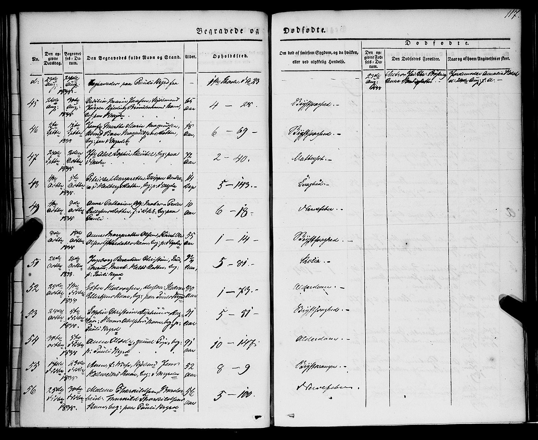 Nykirken Sokneprestembete, AV/SAB-A-77101/H/Haa/L0041: Parish register (official) no. E 1, 1833-1850, p. 117