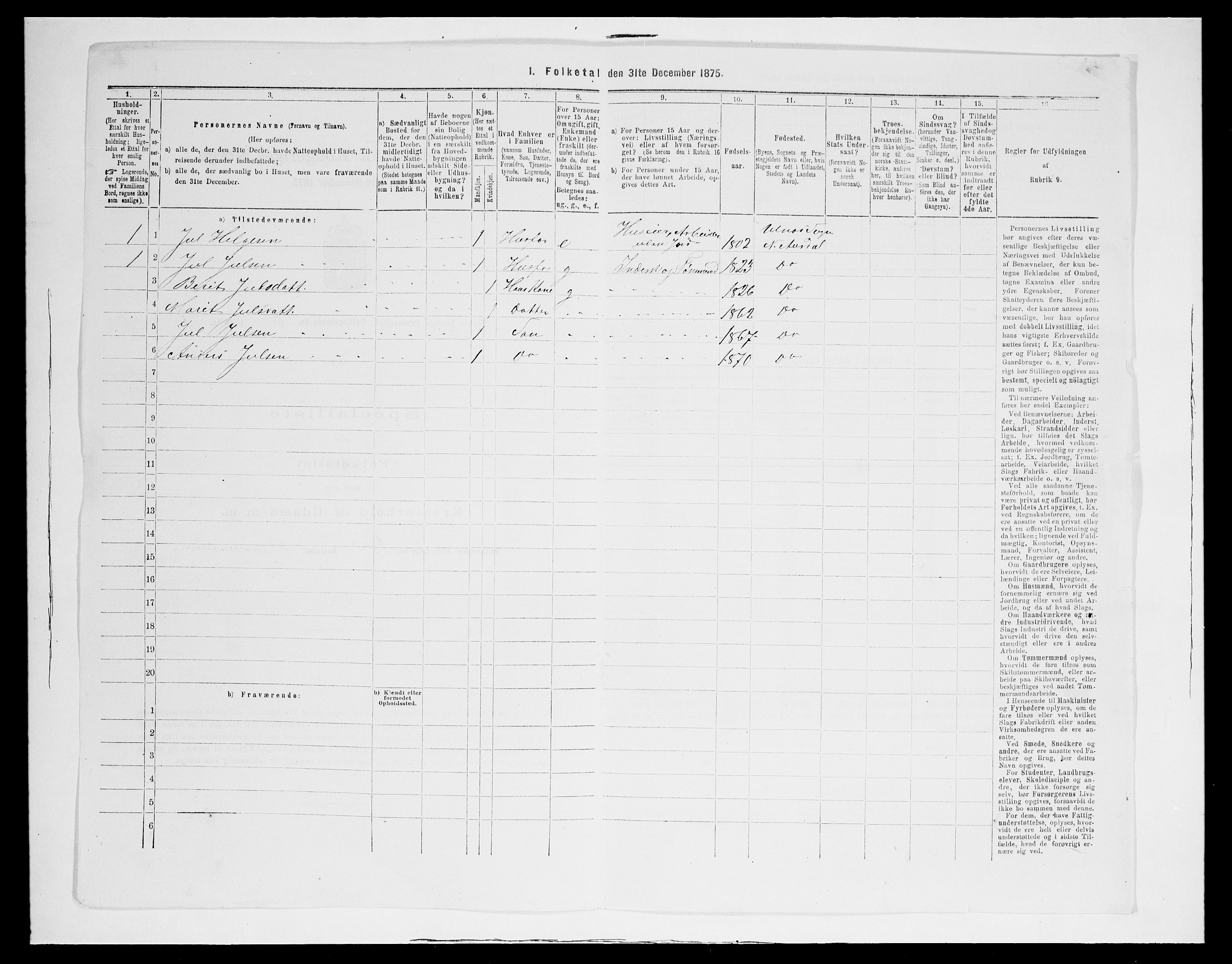 SAH, 1875 census for 0542P Nord-Aurdal, 1875, p. 925