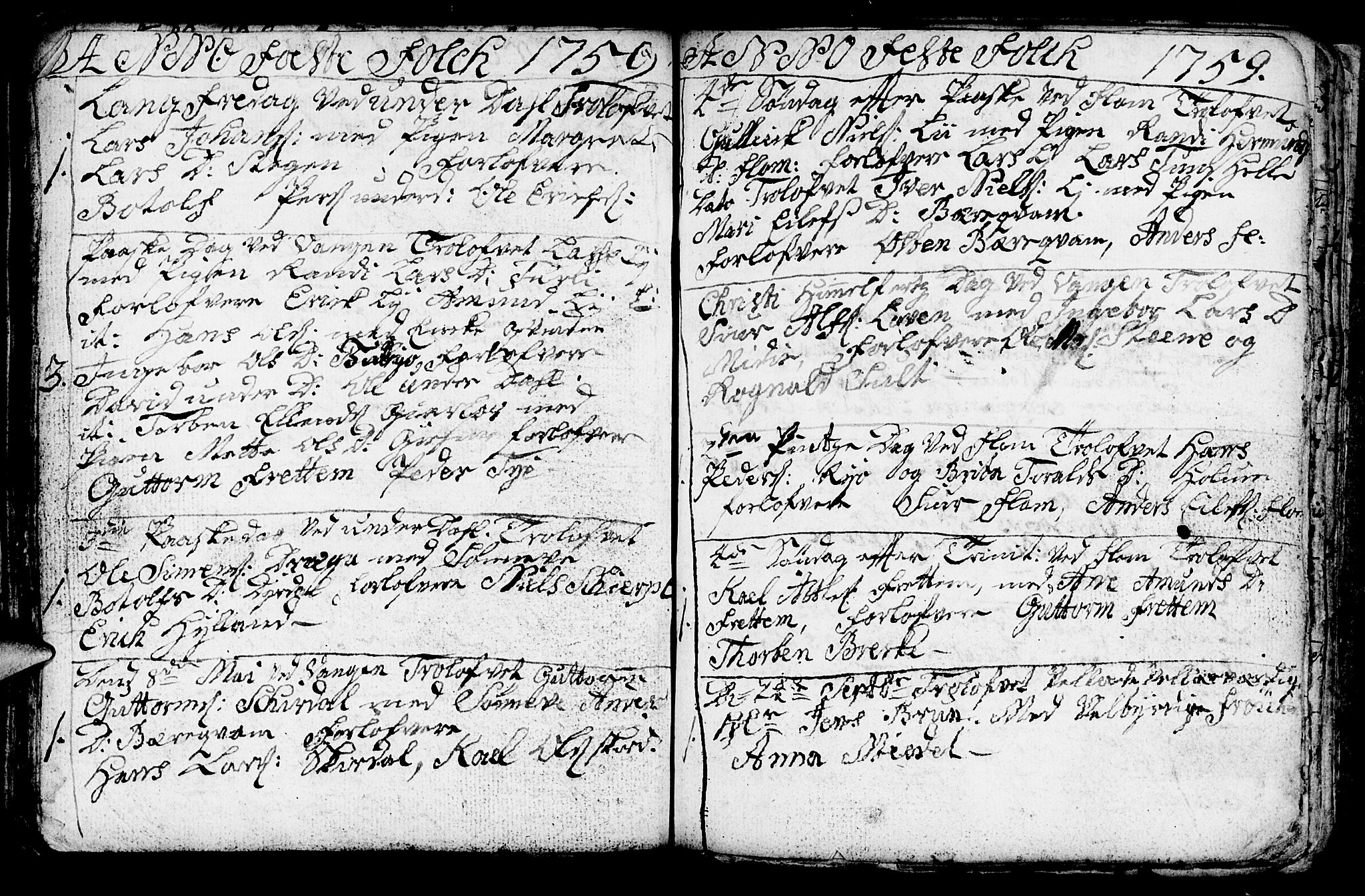 Aurland sokneprestembete, SAB/A-99937/H/Ha/Haa/L0003: Parish register (official) no. A 3, 1735-1761, p. 185
