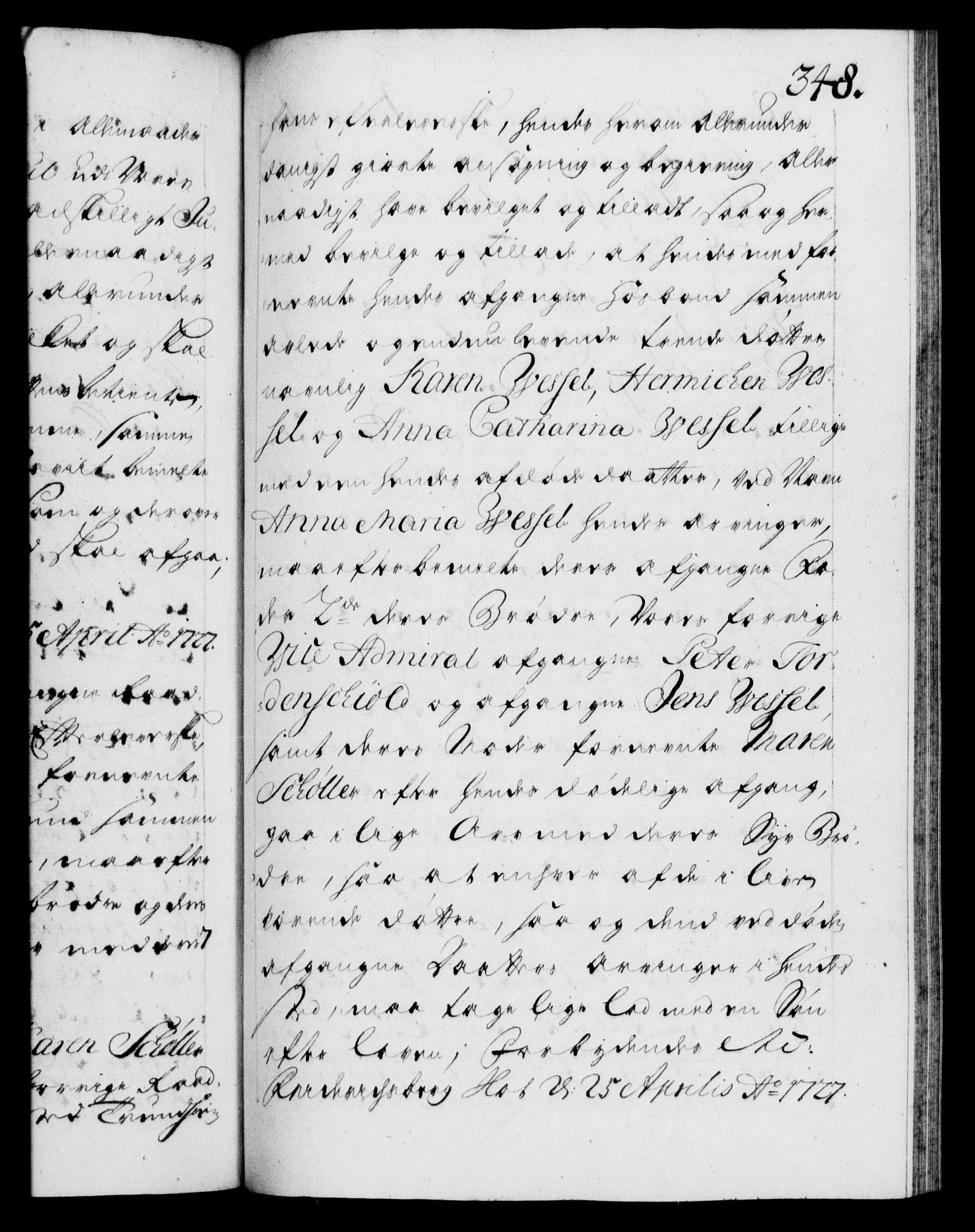 Danske Kanselli 1572-1799, AV/RA-EA-3023/F/Fc/Fca/Fcaa/L0025: Norske registre, 1726-1728, p. 348a